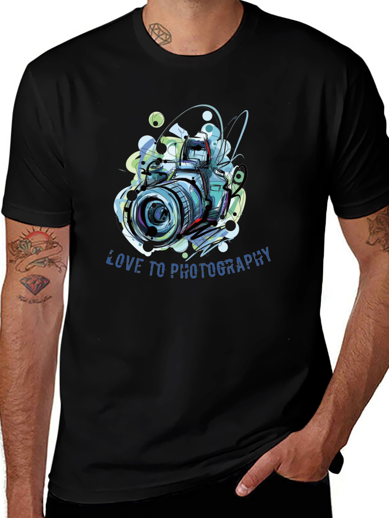 Love Photography Black T-Shirt for Men