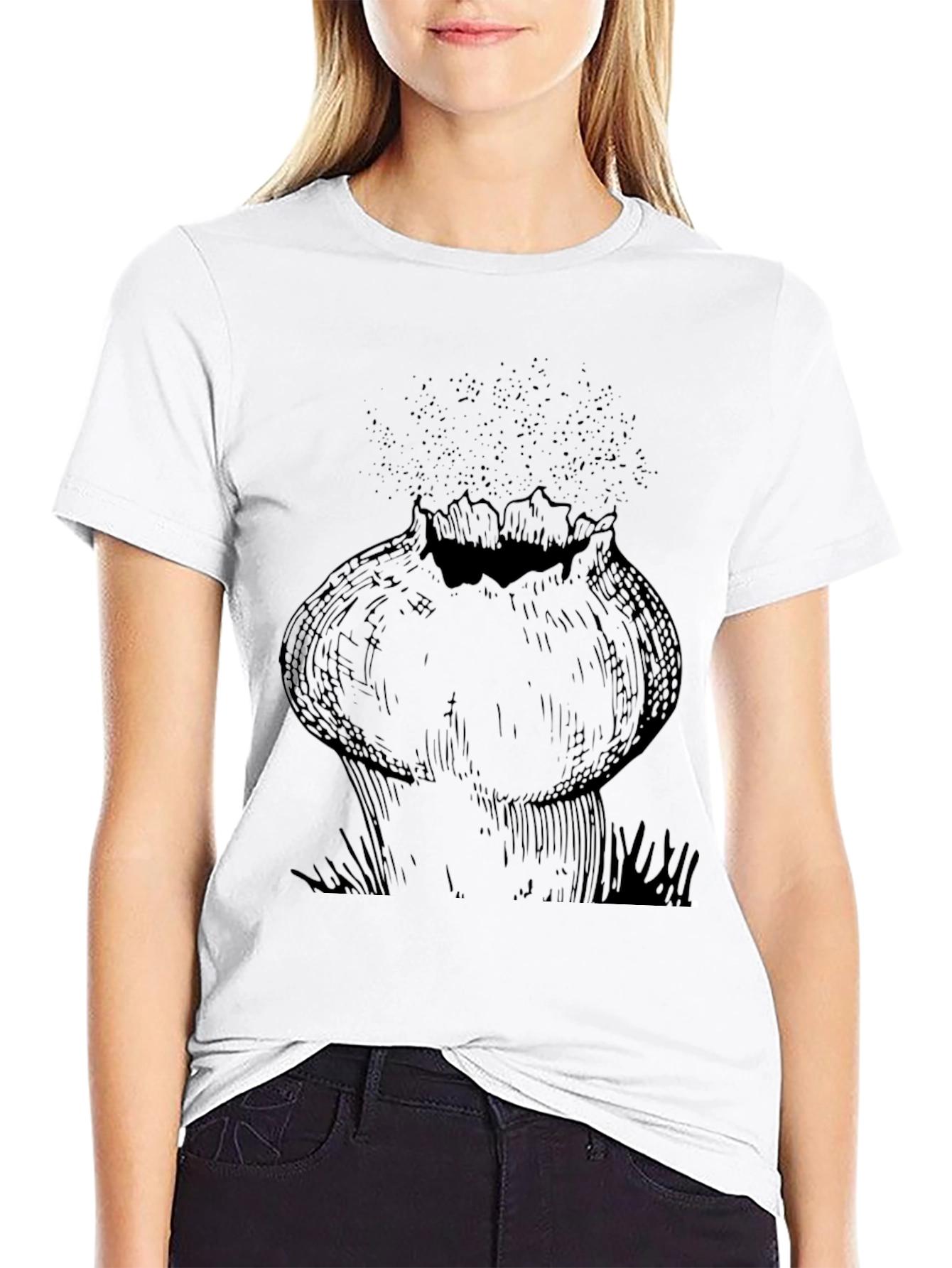 Abstract Onion Graphic Tee - Unisex Black T-Shirt