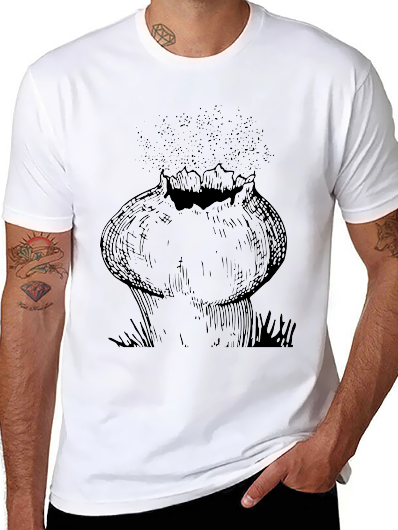 Abstract Onion Graphic Tee - Unisex Black T-Shirt