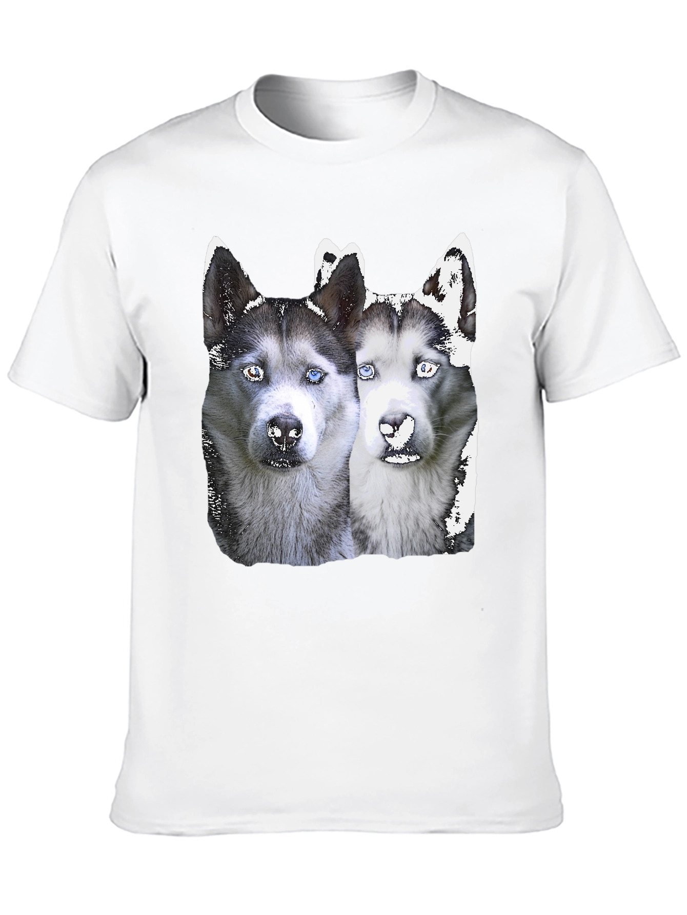 Husky Duo Graphic Tee - Black Cotton Blend