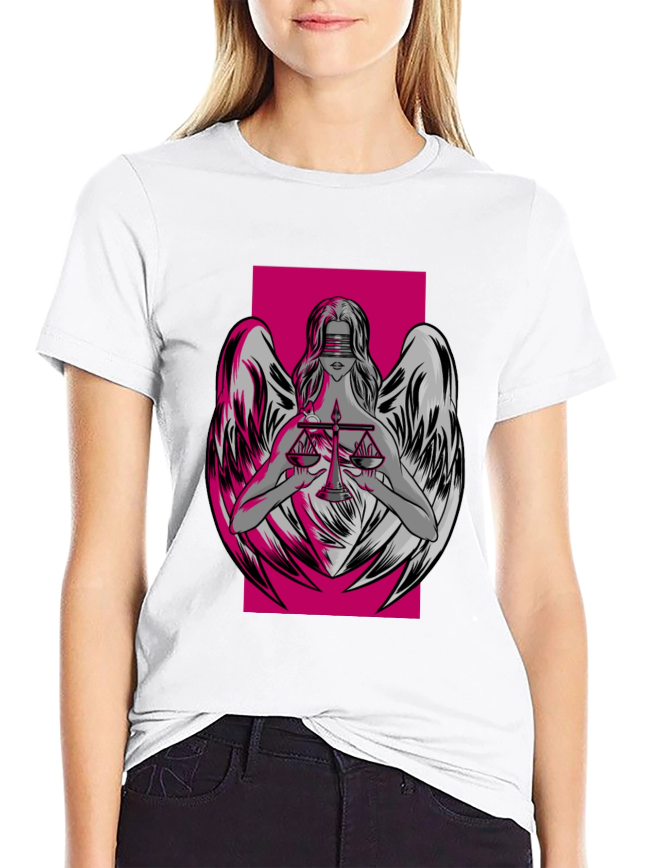 Justice Angel Graphic T-Shirt - Black