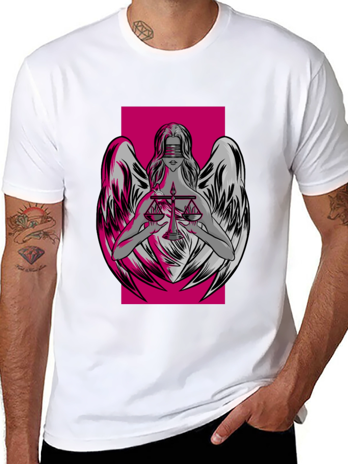 Justice Angel Graphic T-Shirt - Black