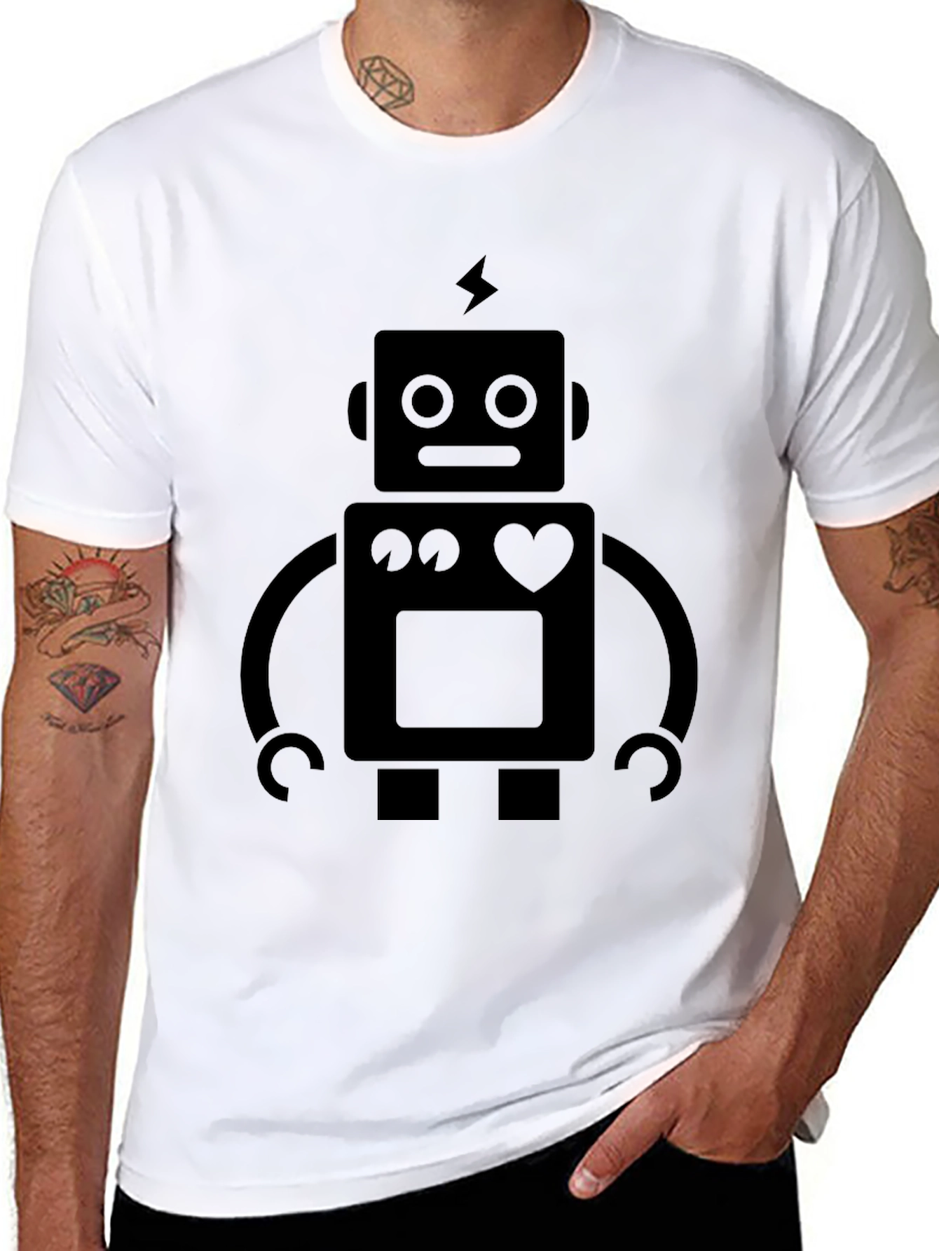 Robot Graphic Tee - Cool Geeky Style