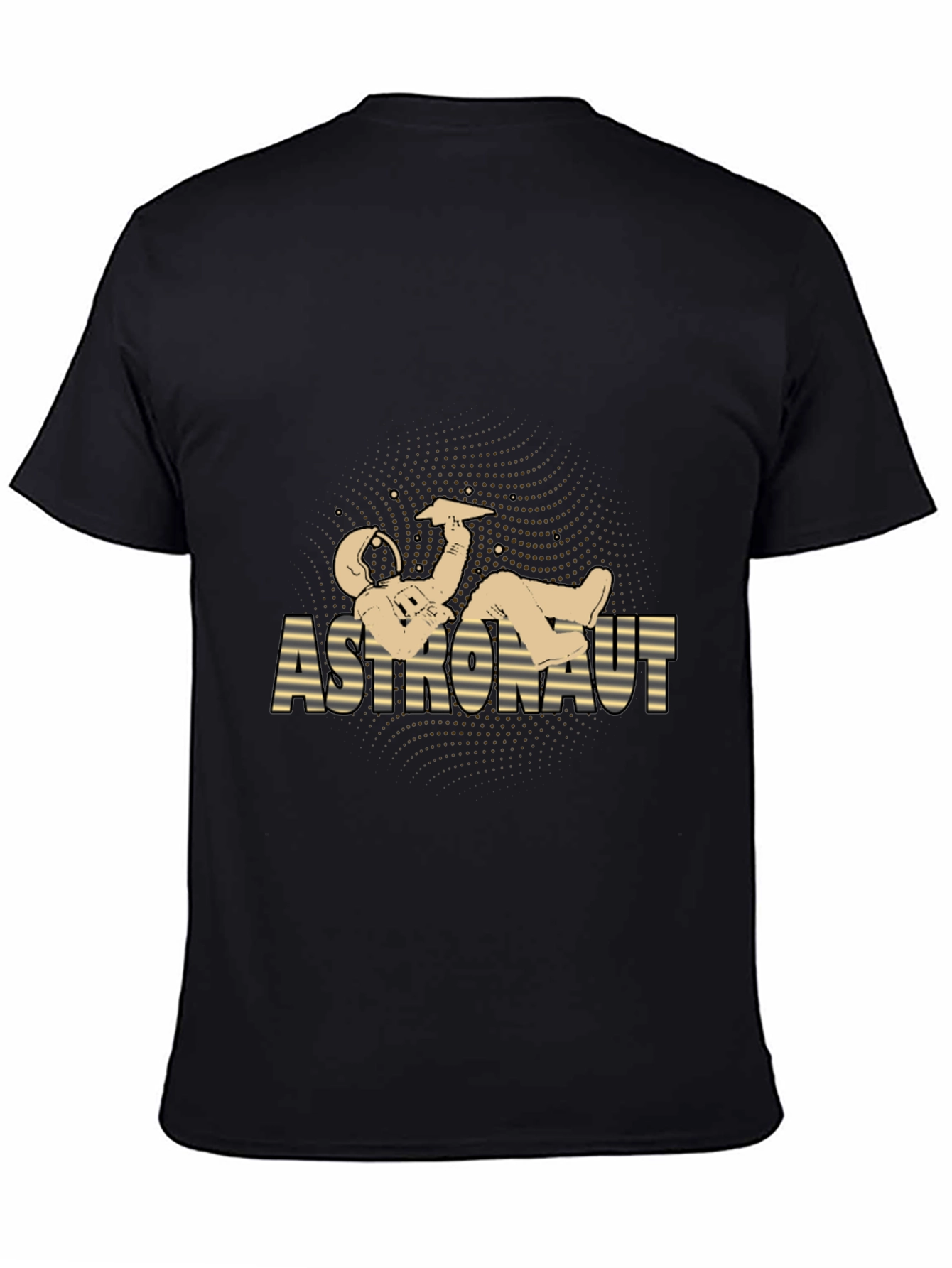 Astronaut Relaxing Graphic Tee - Black Cotton Blend
