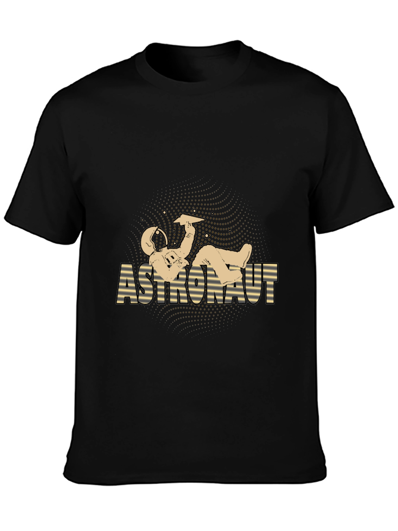 Astronaut Relaxing Graphic Tee - Black Cotton Blend