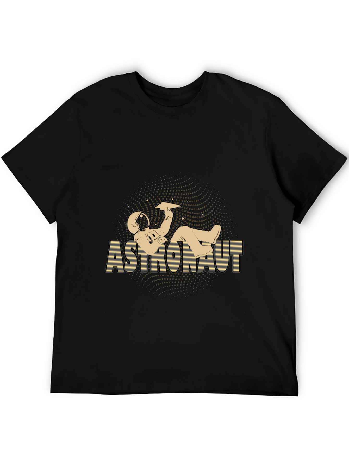 Astronaut Relaxing Graphic Tee - Black Cotton Blend