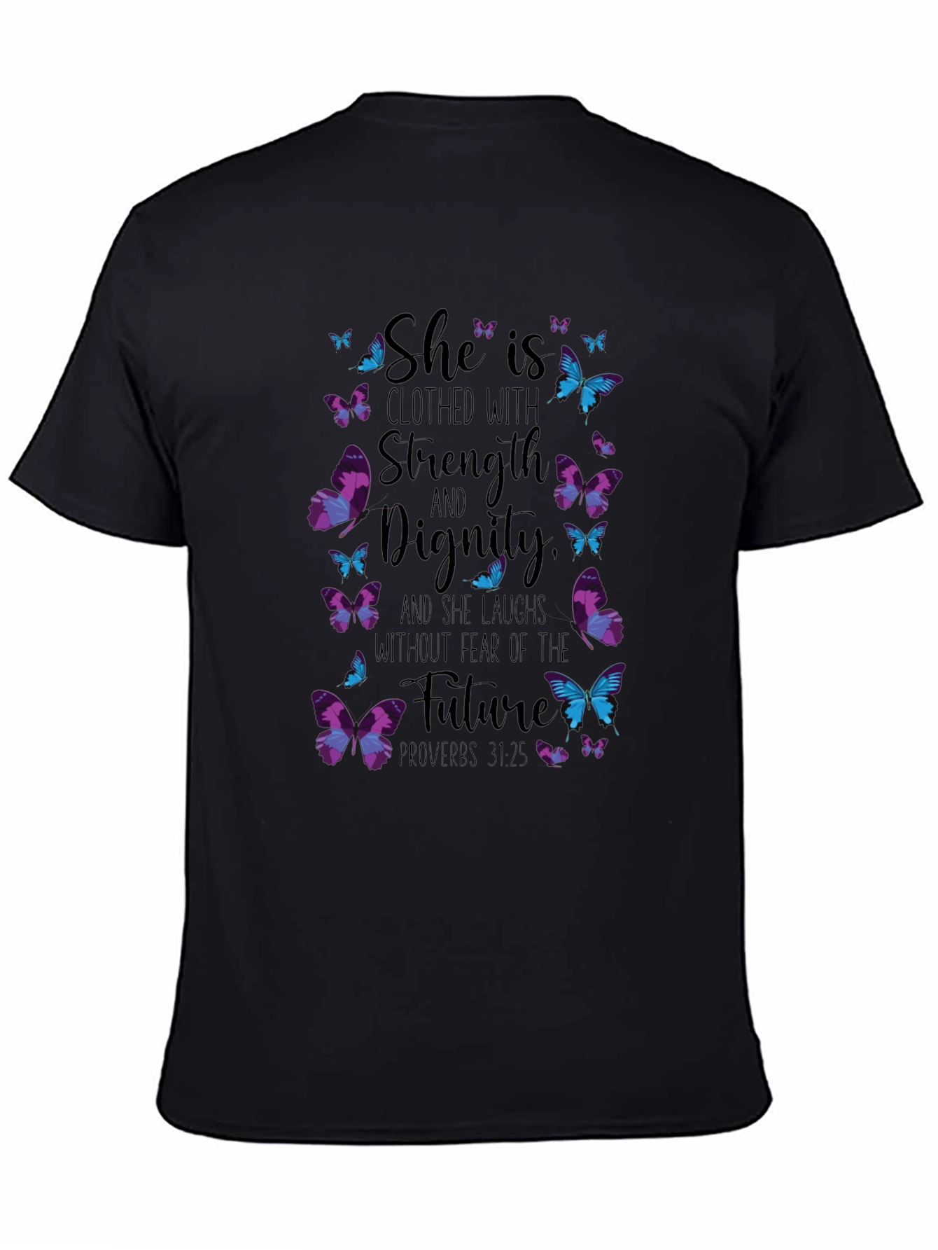 She is Strength & Dignity Black Graphic Tee