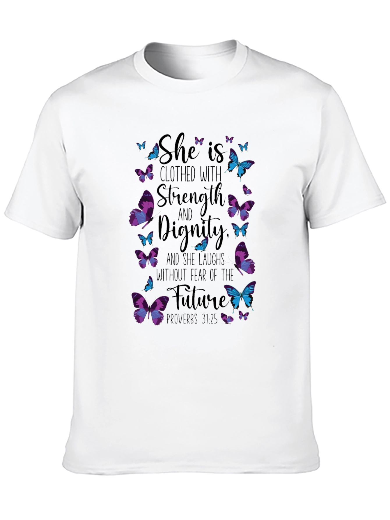 She is Strength & Dignity Black Graphic Tee