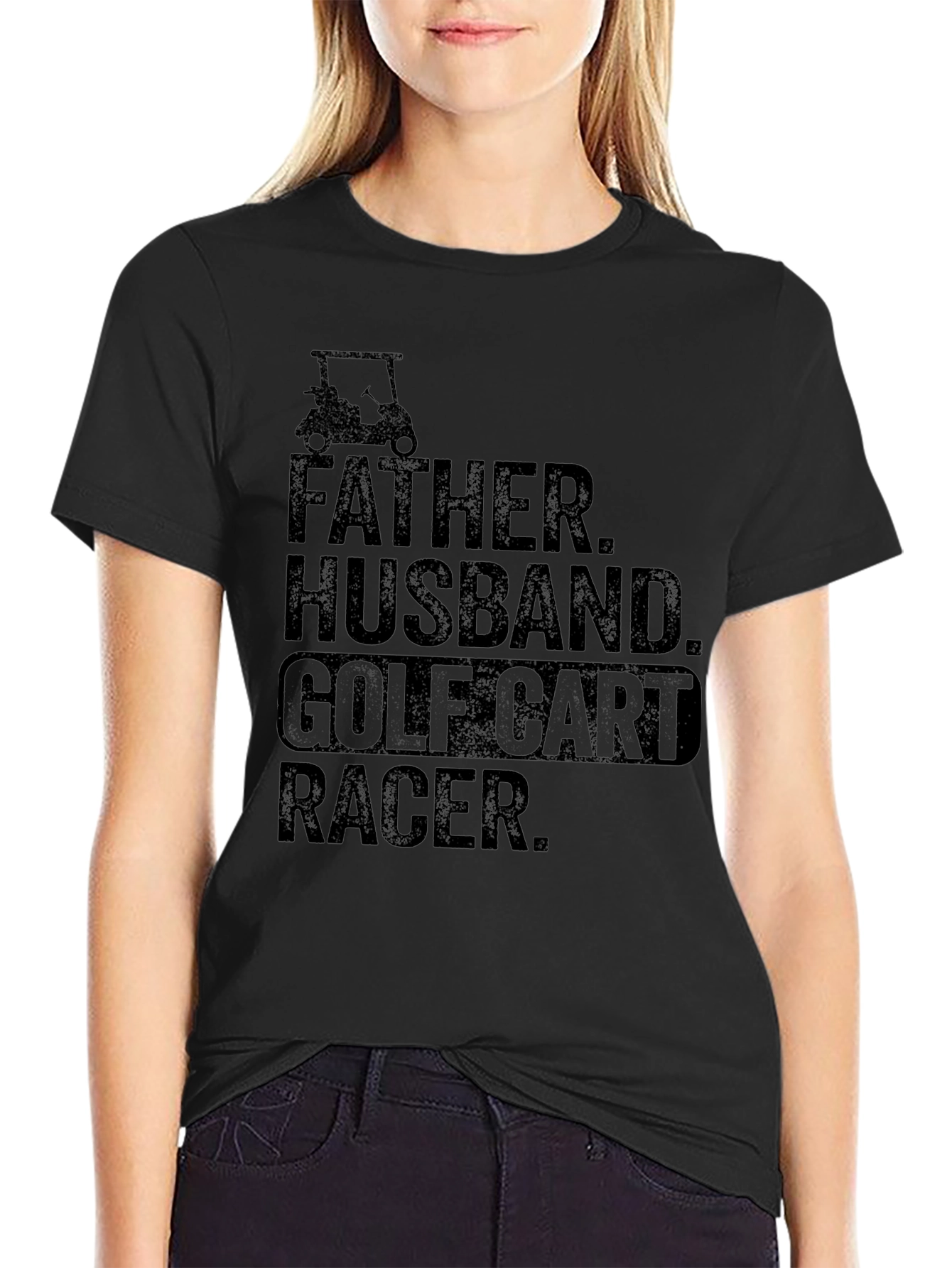Father Husband Golf Cart Racer Graphic Tee