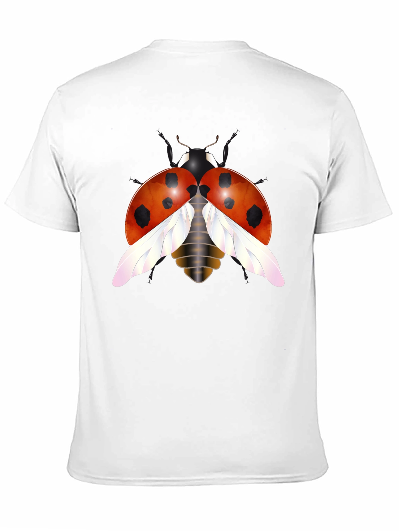 Ladybug Graphic Tee - Trendy Insect Design Black T-Shirt