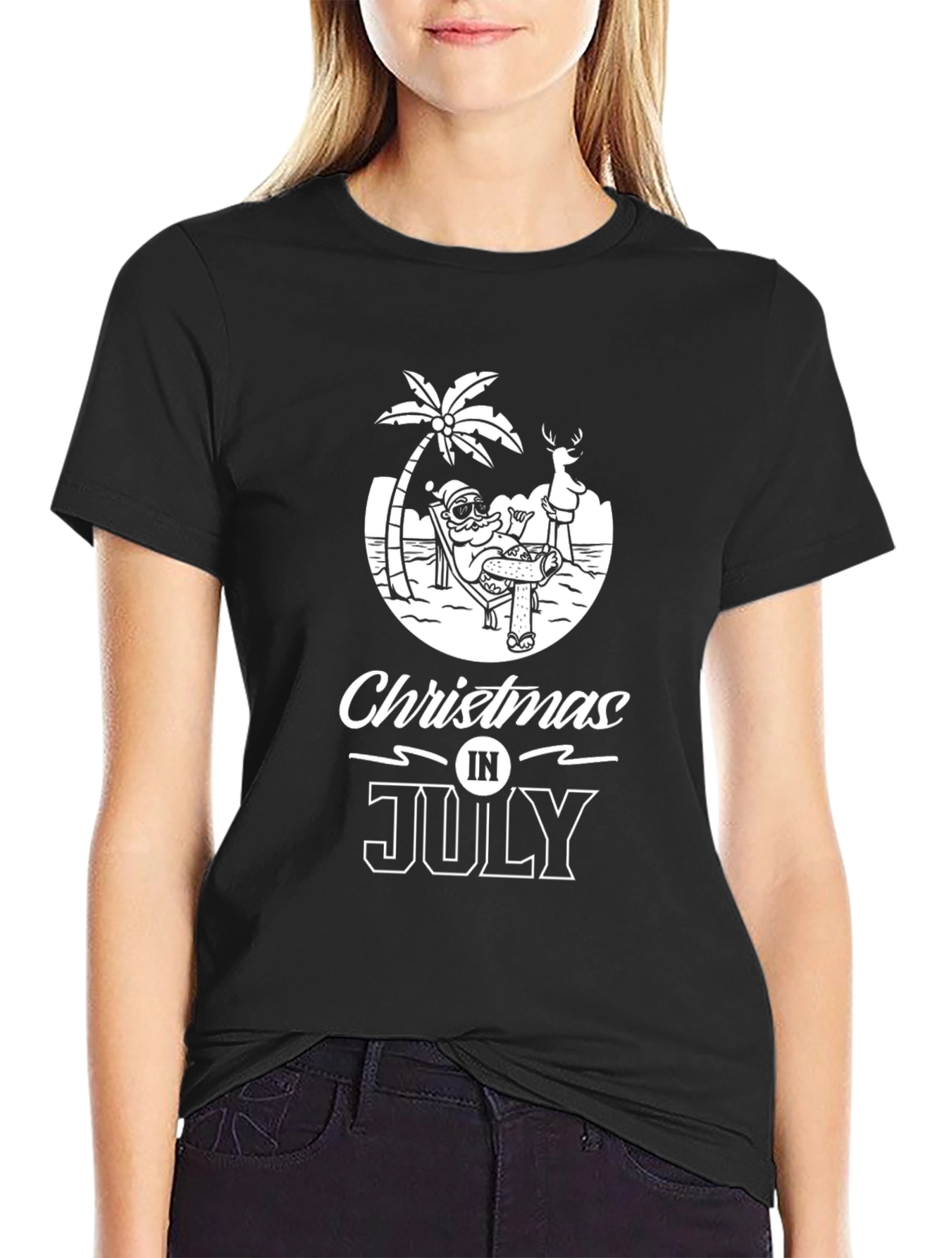 Christmas in July Graphic Tee - Black