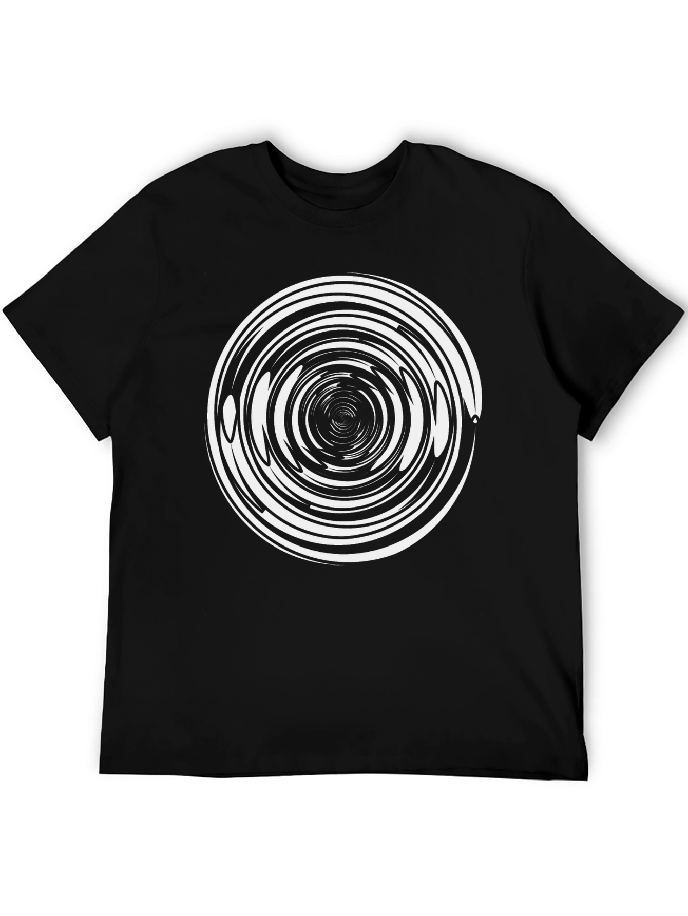 Hypnotic Swirl Graphic Black T-Shirt