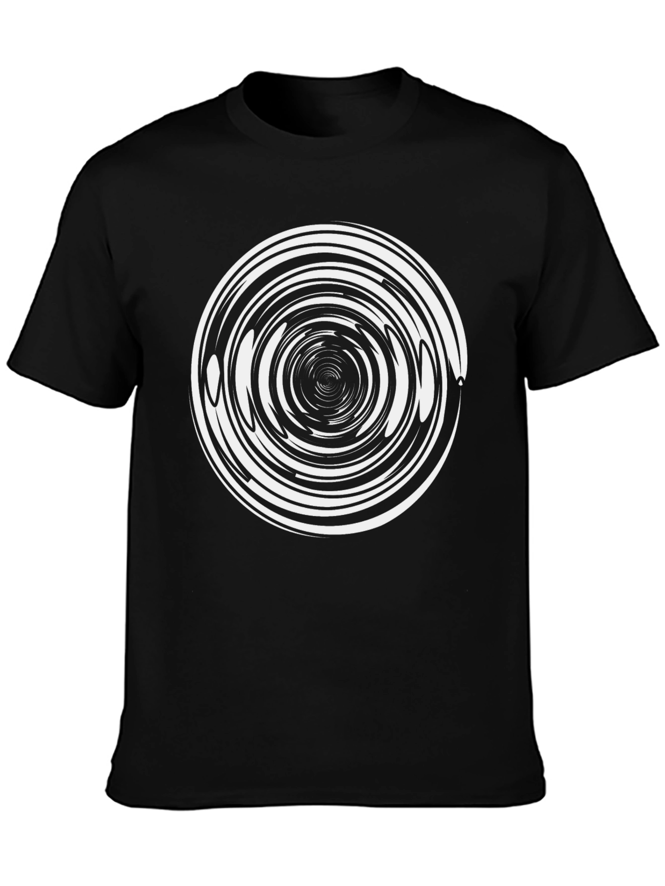 Hypnotic Swirl Graphic Black T-Shirt