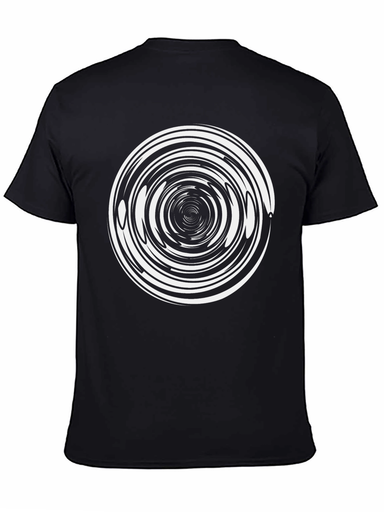 Hypnotic Swirl Graphic Black T-Shirt