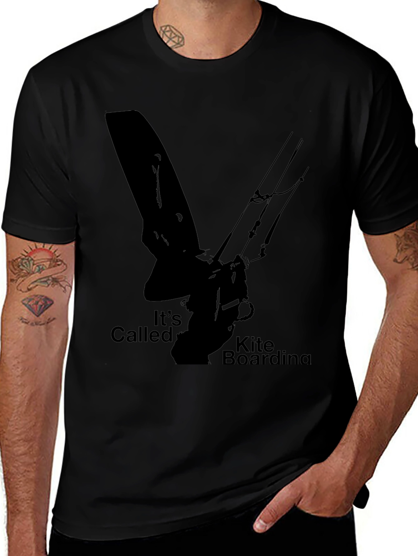 Kite Boarding Graphic Tee - Black T-Shirt