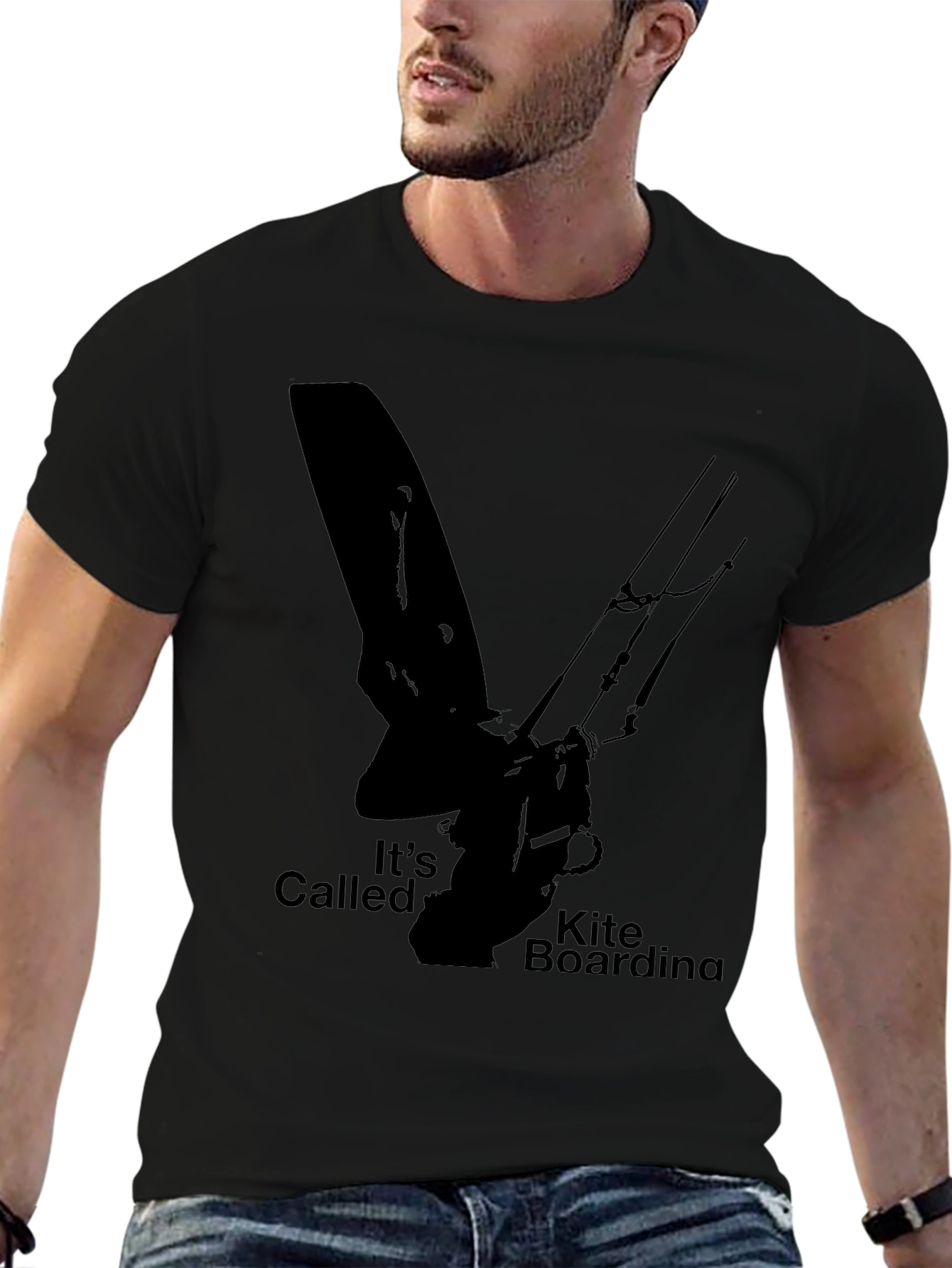 Kite Boarding Graphic Tee - Black T-Shirt
