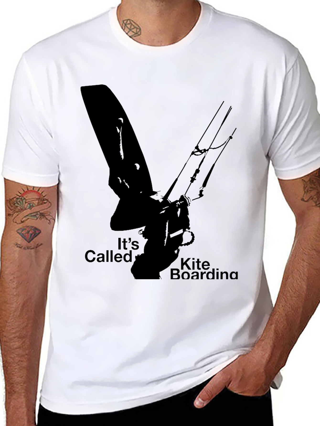 Kite Boarding Graphic Tee - Black T-Shirt