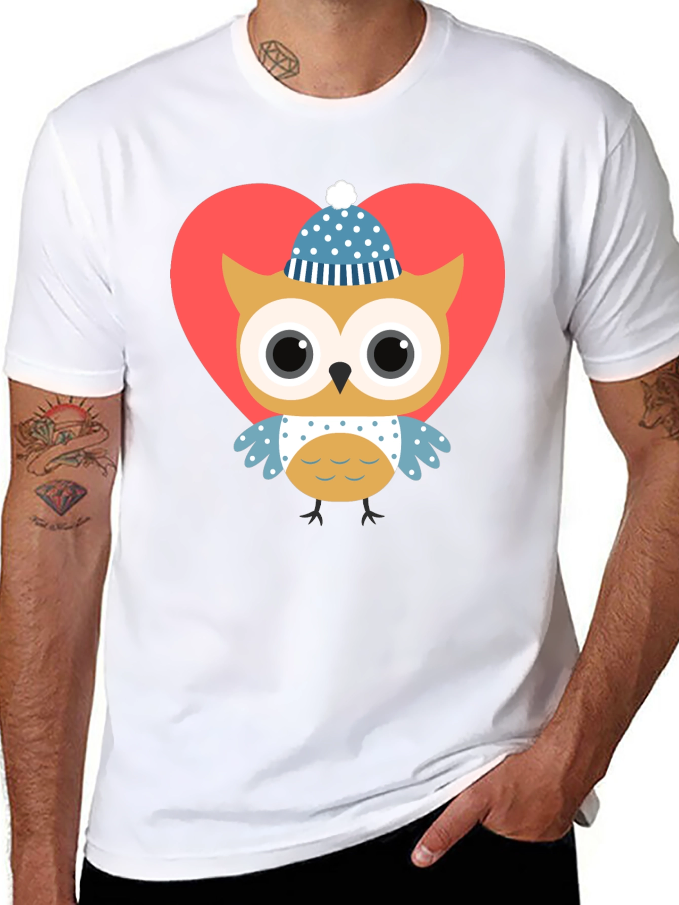 Owl Heart Graphic Tee - Cute Valentines Day Shirt