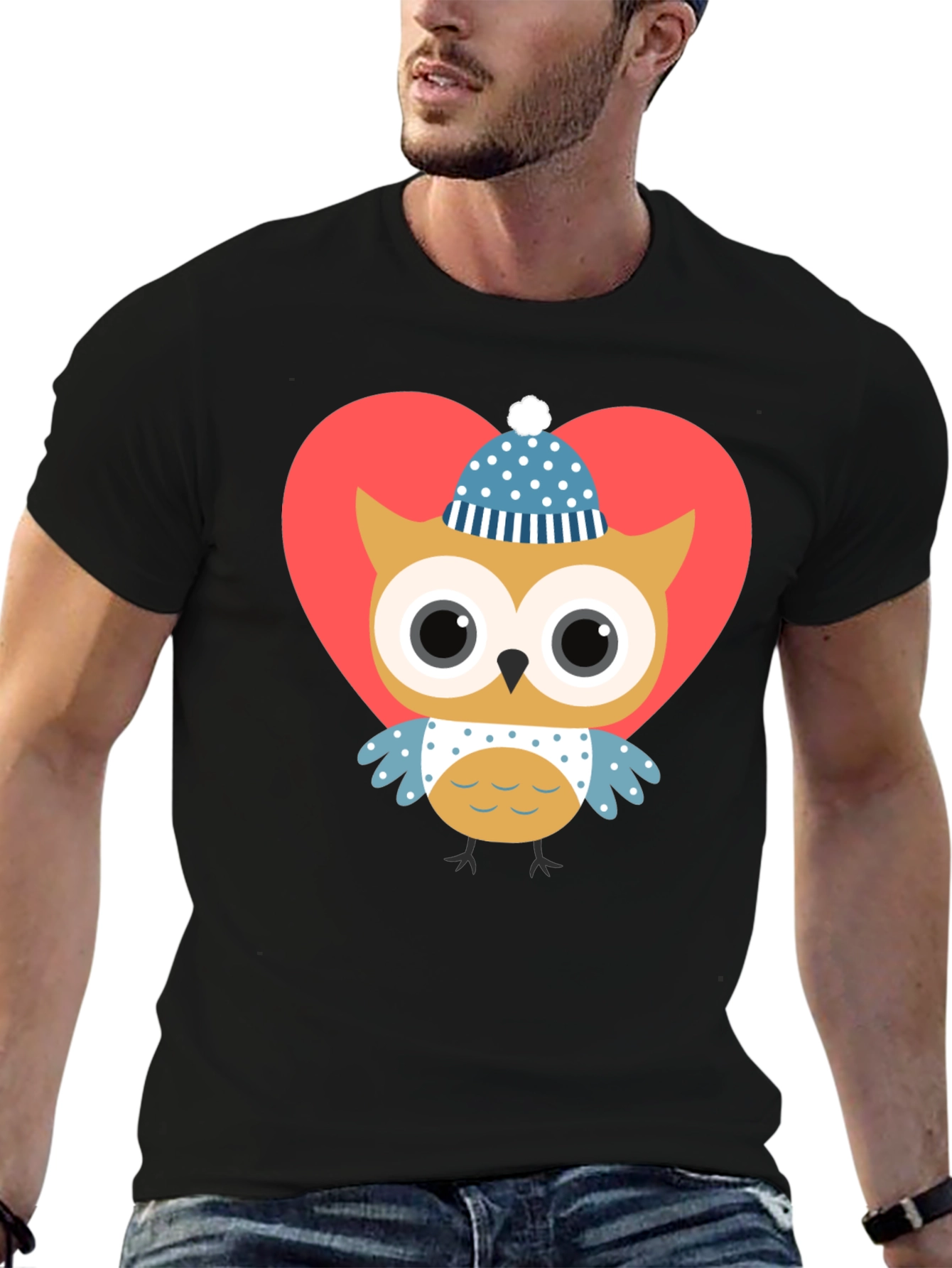 Owl Heart Graphic Tee - Cute Valentines Day Shirt