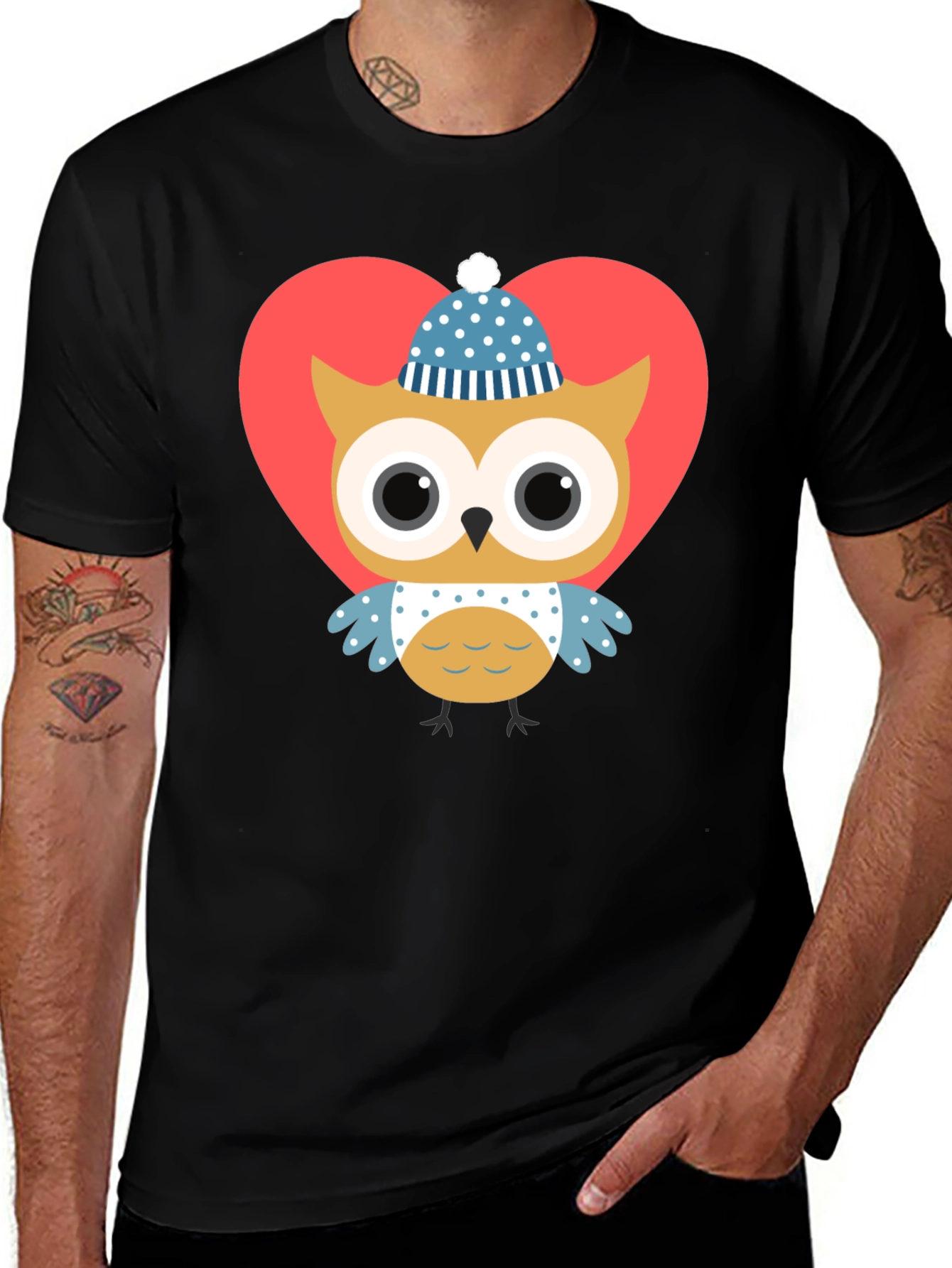 Owl Heart Graphic Tee - Cute Valentines Day Shirt