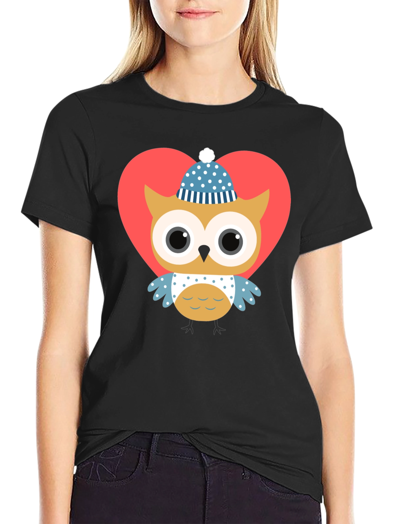 Owl Heart Graphic Tee - Cute Valentines Day Shirt