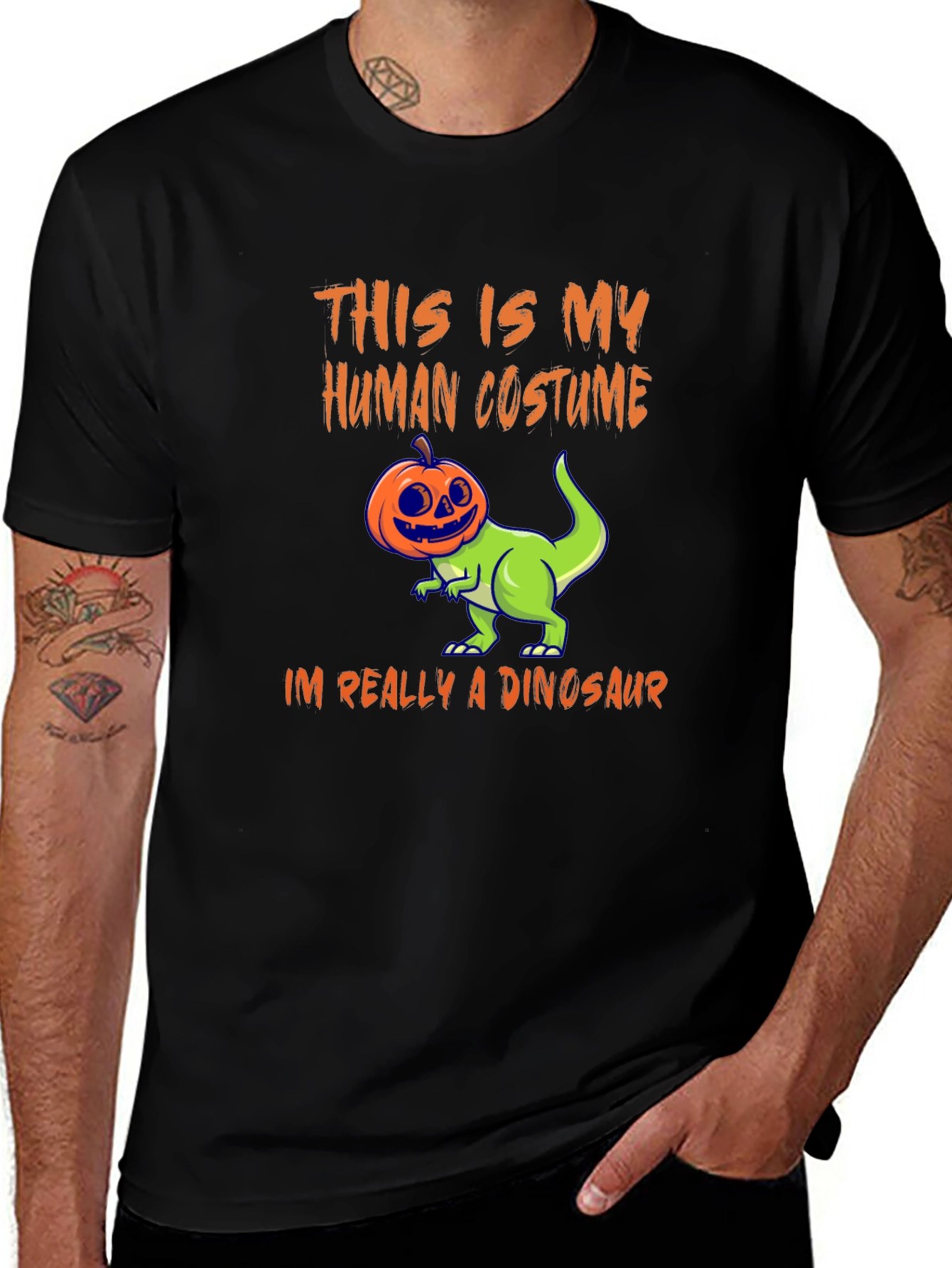 Human Costume Dinosaur Tee - Halloween Shirt