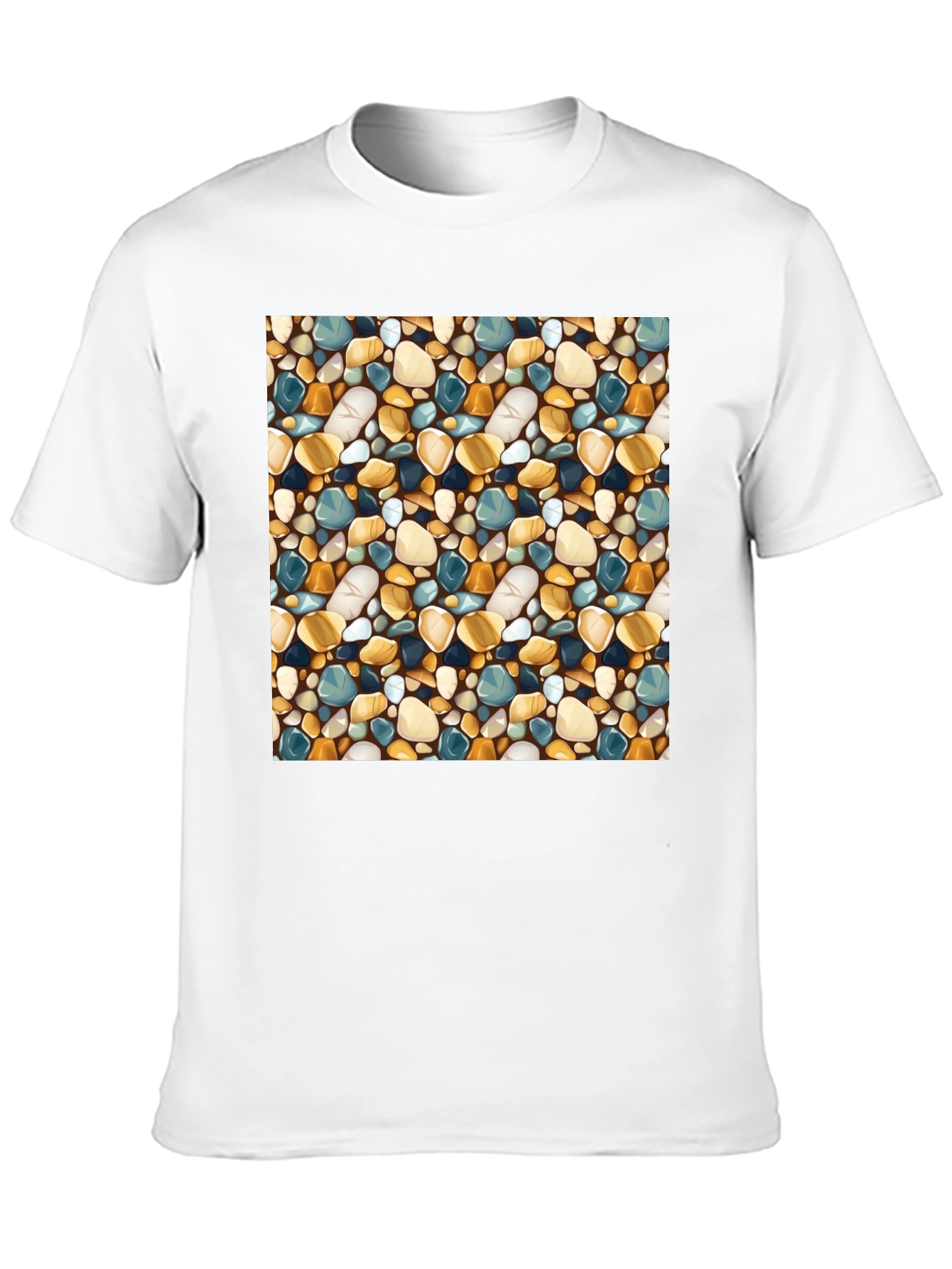 Stylish Pebble Pattern Black T-Shirt