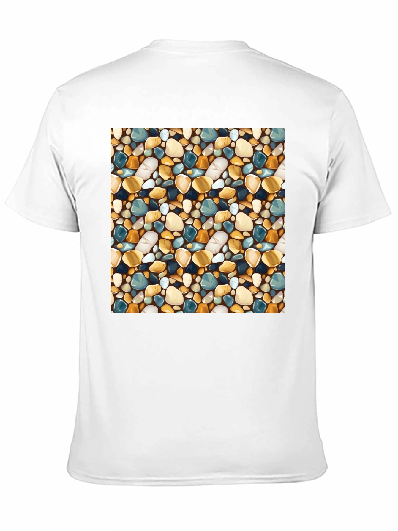 Stylish Pebble Pattern Black T-Shirt