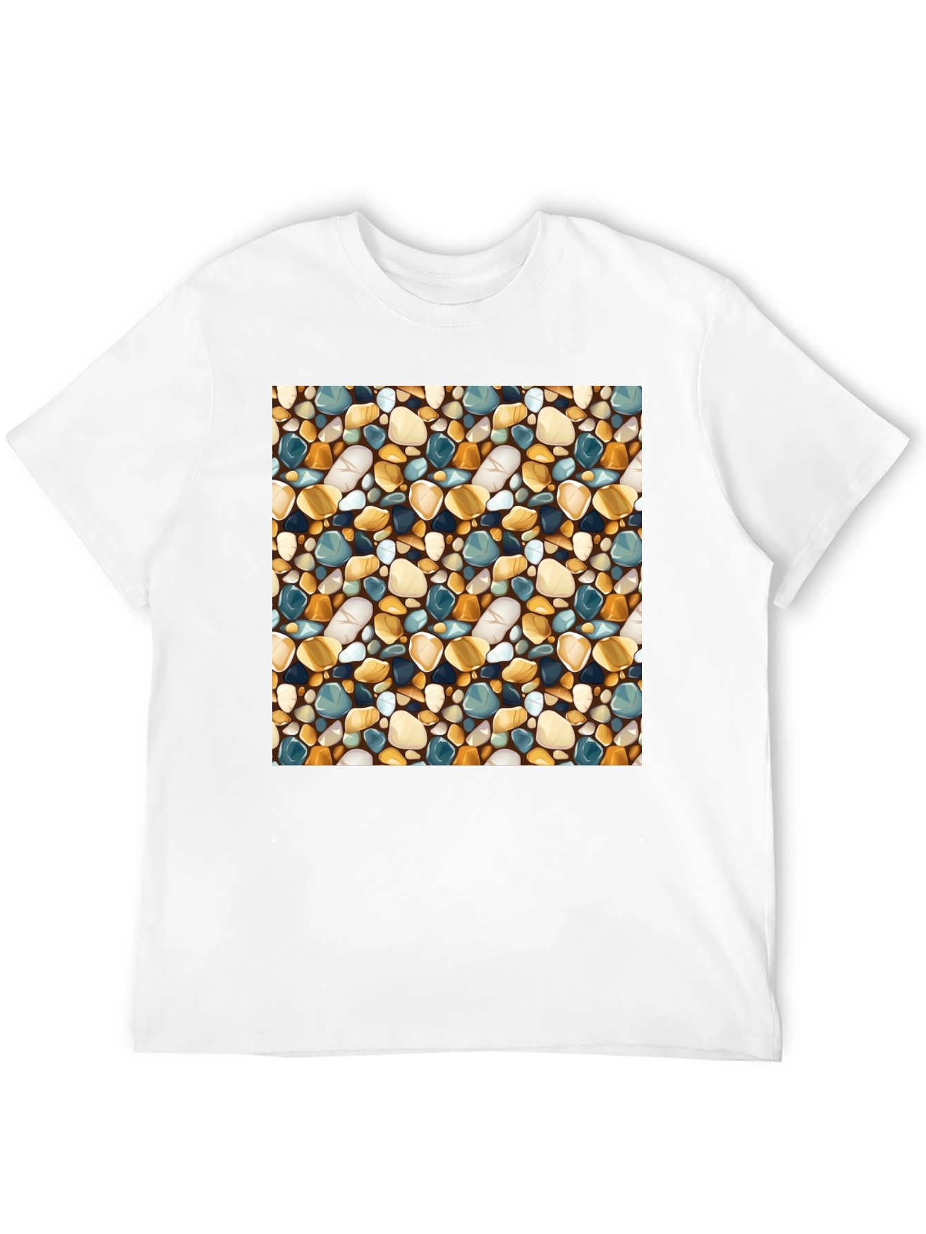 Stylish Pebble Pattern Black T-Shirt