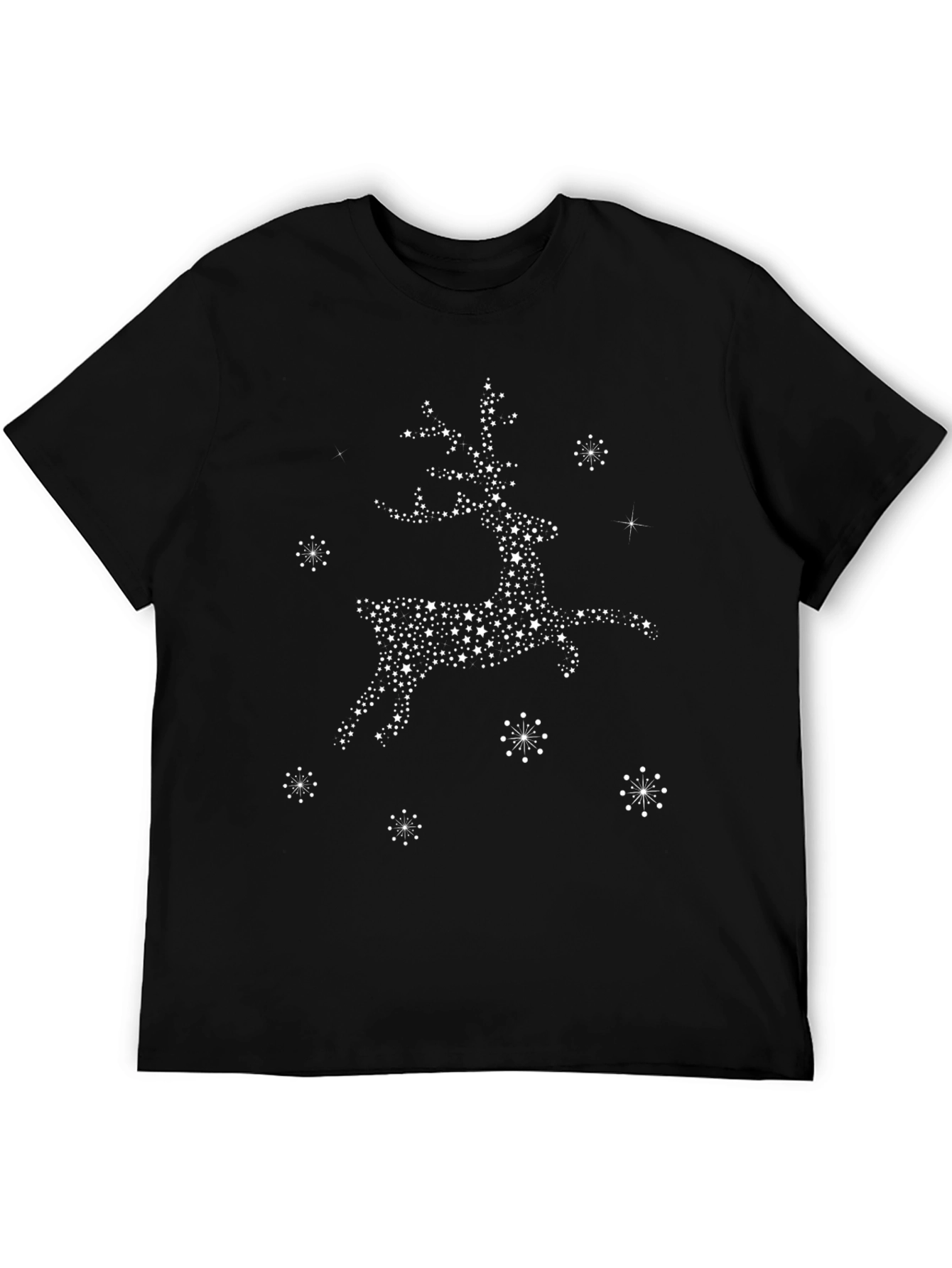 Starry Reindeer Graphic Tee - Holiday Festive Style