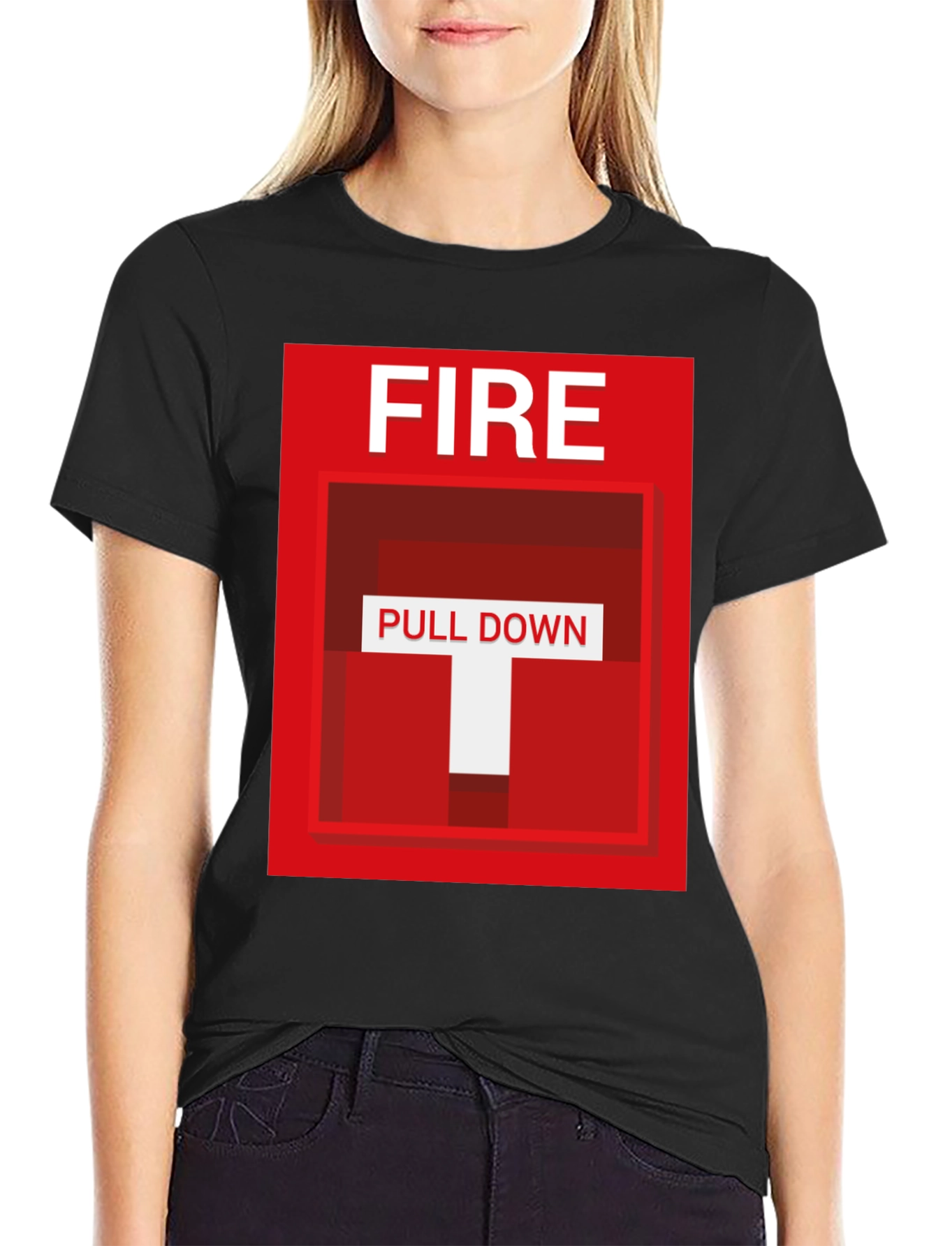 Fire Pull Down Graphic T-Shirt