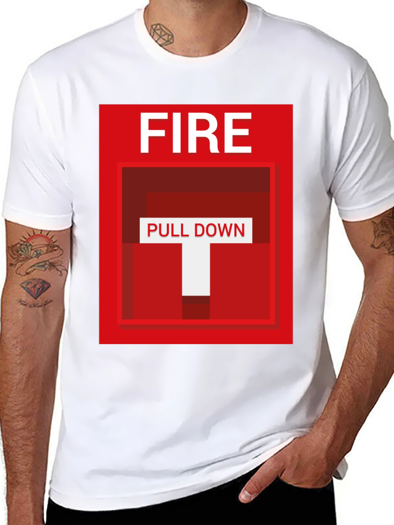 Fire Pull Down Graphic T-Shirt