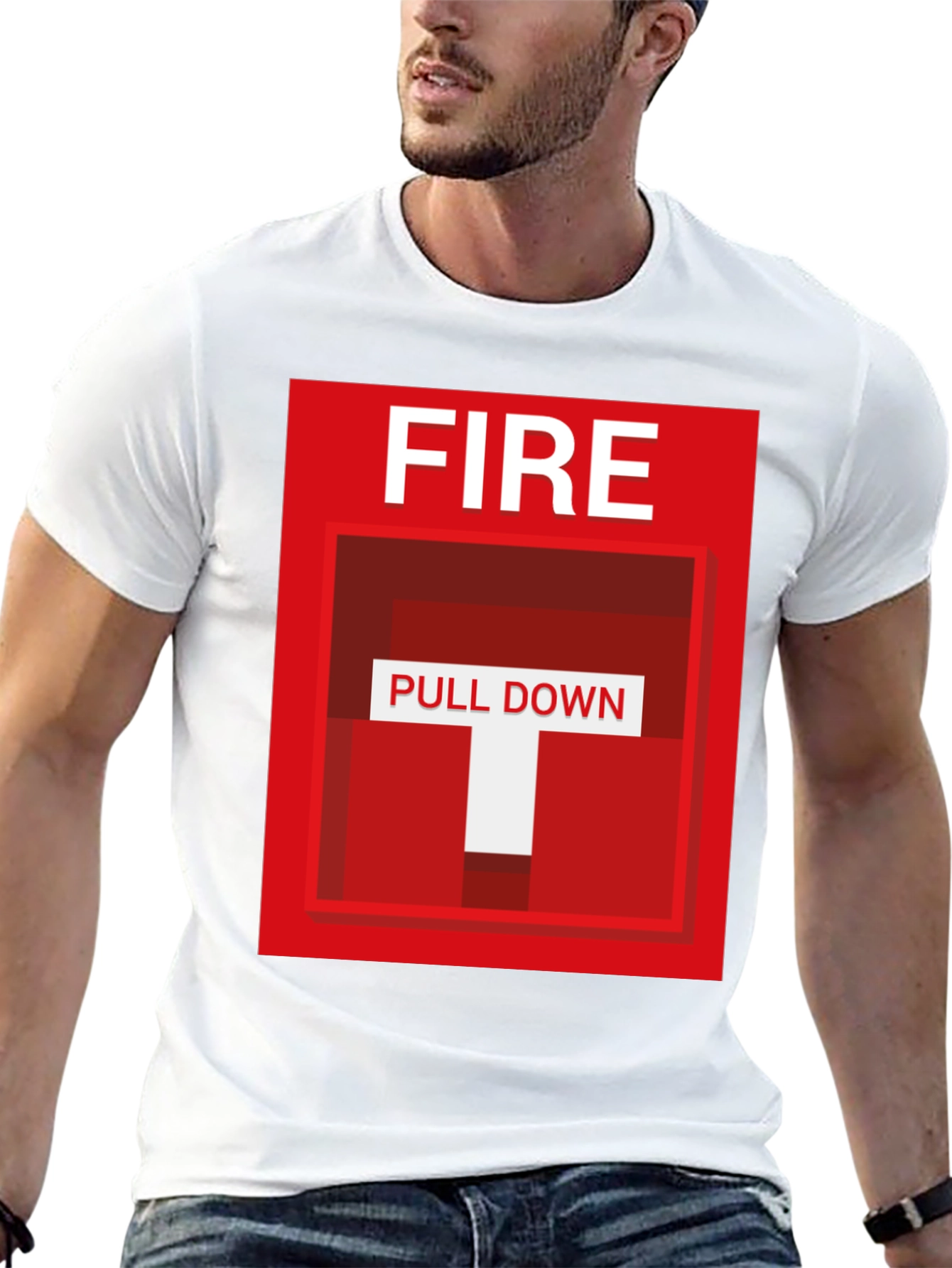 Fire Pull Down Graphic T-Shirt