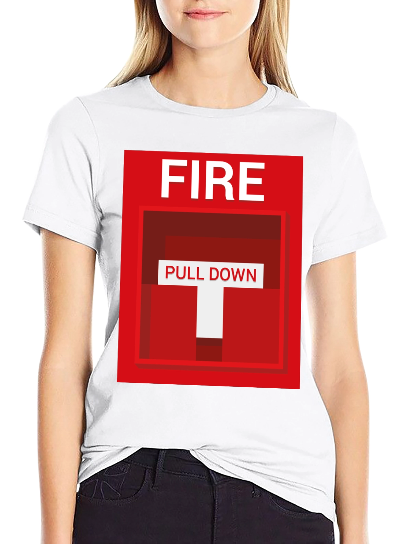 Fire Pull Down Graphic T-Shirt