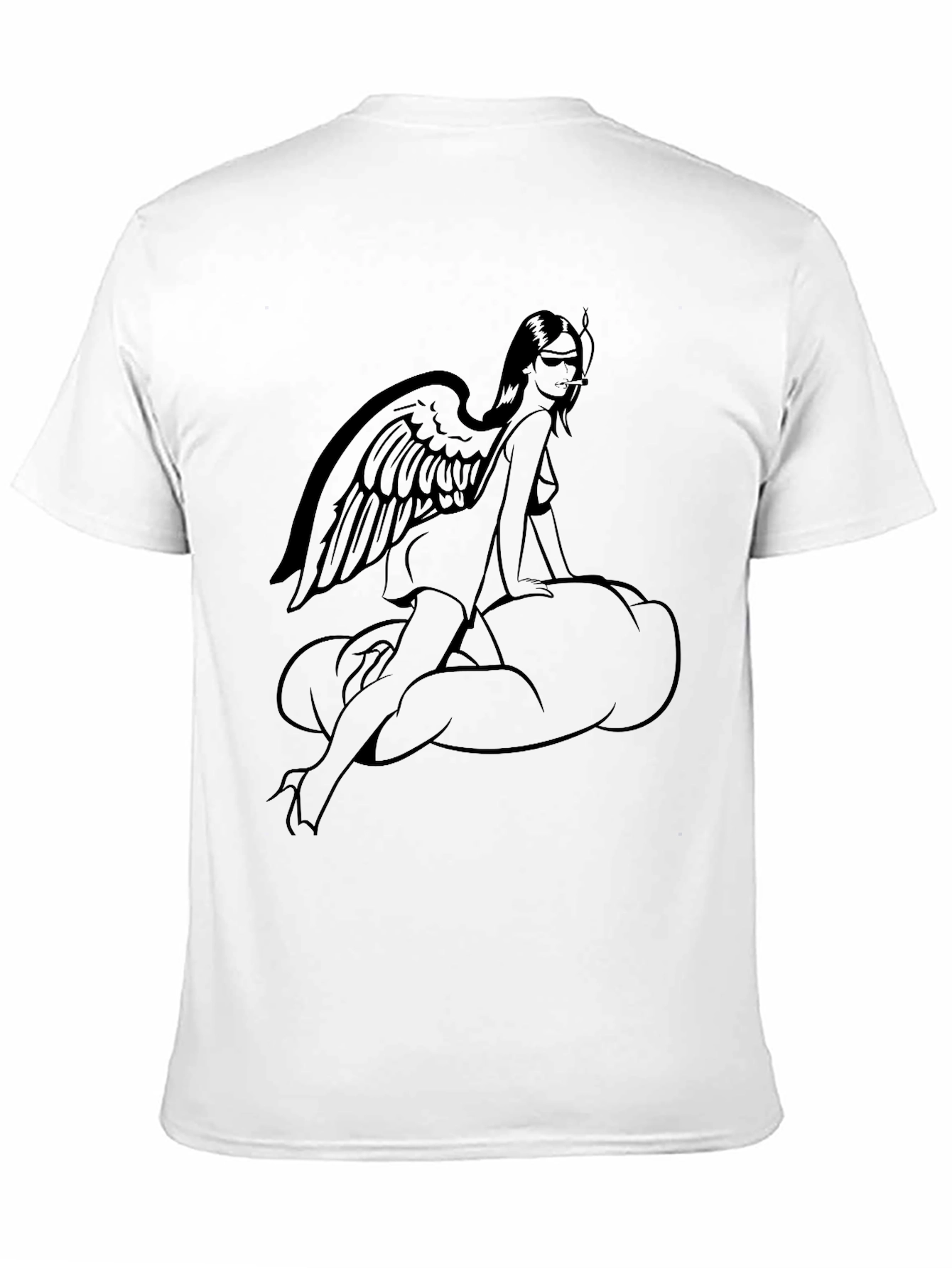 Angel Wing Woman Graphic T-Shirt - Black
