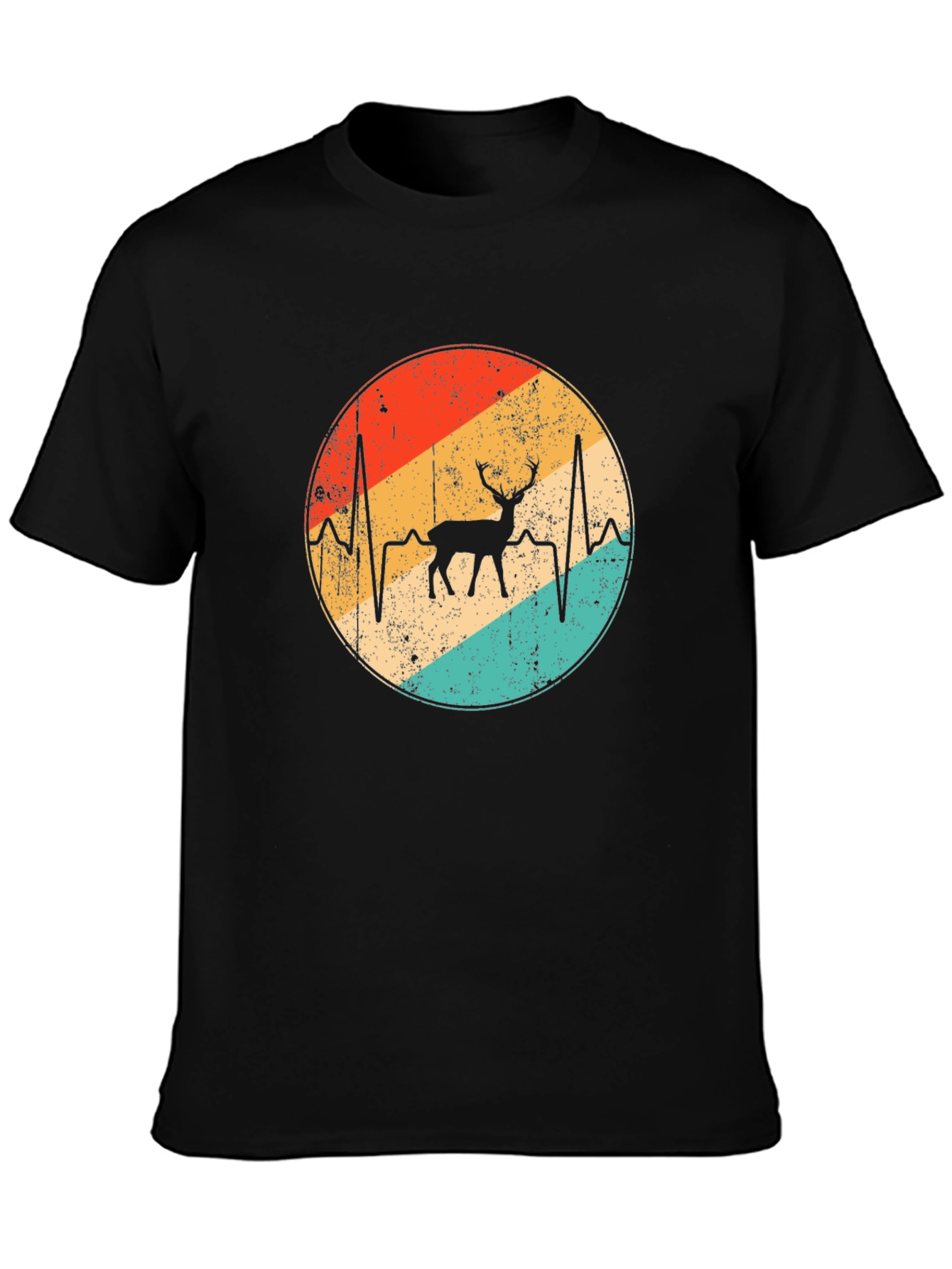 Retro Deer Heartbeat Graphic Tee