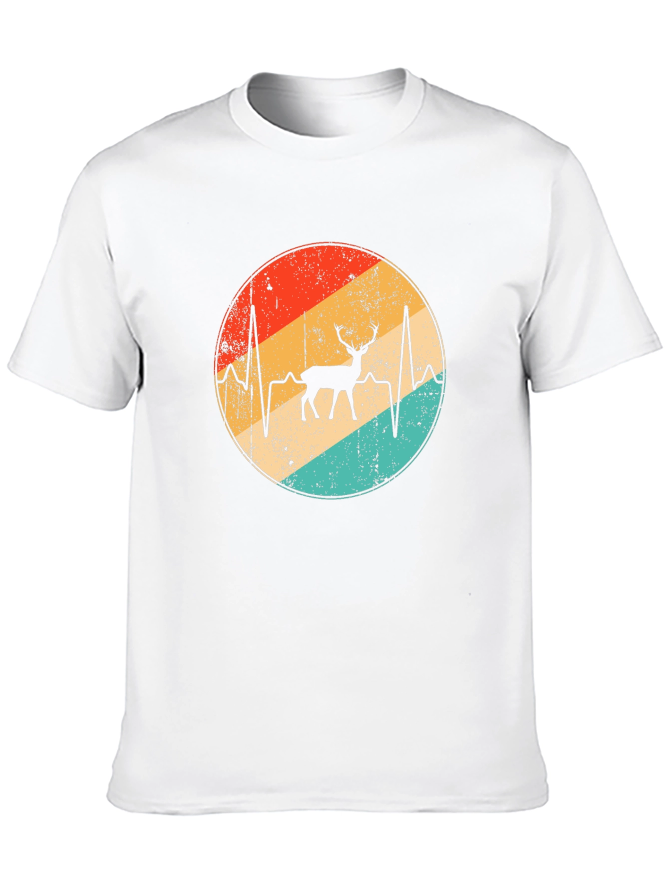 Retro Deer Heartbeat Graphic Tee