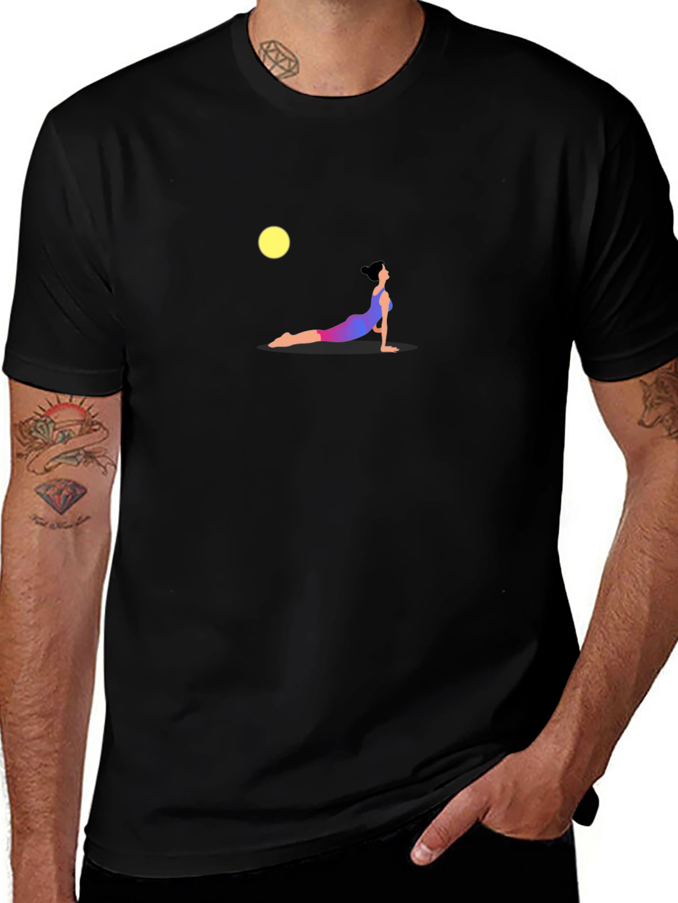 Yoga Pose Graphic T-Shirt - Black
