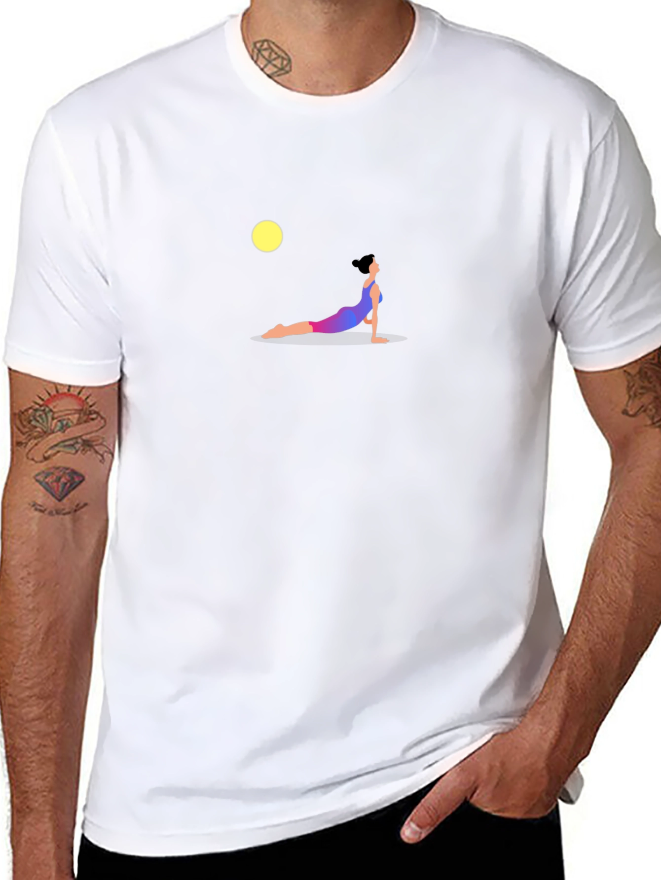 Yoga Pose Graphic T-Shirt - Black