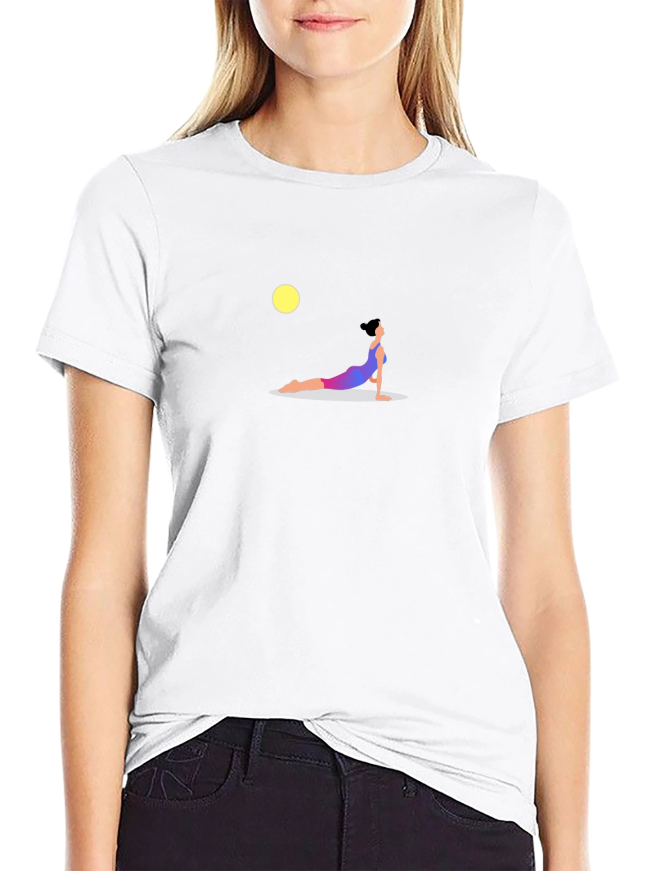 Yoga Pose Graphic T-Shirt - Black