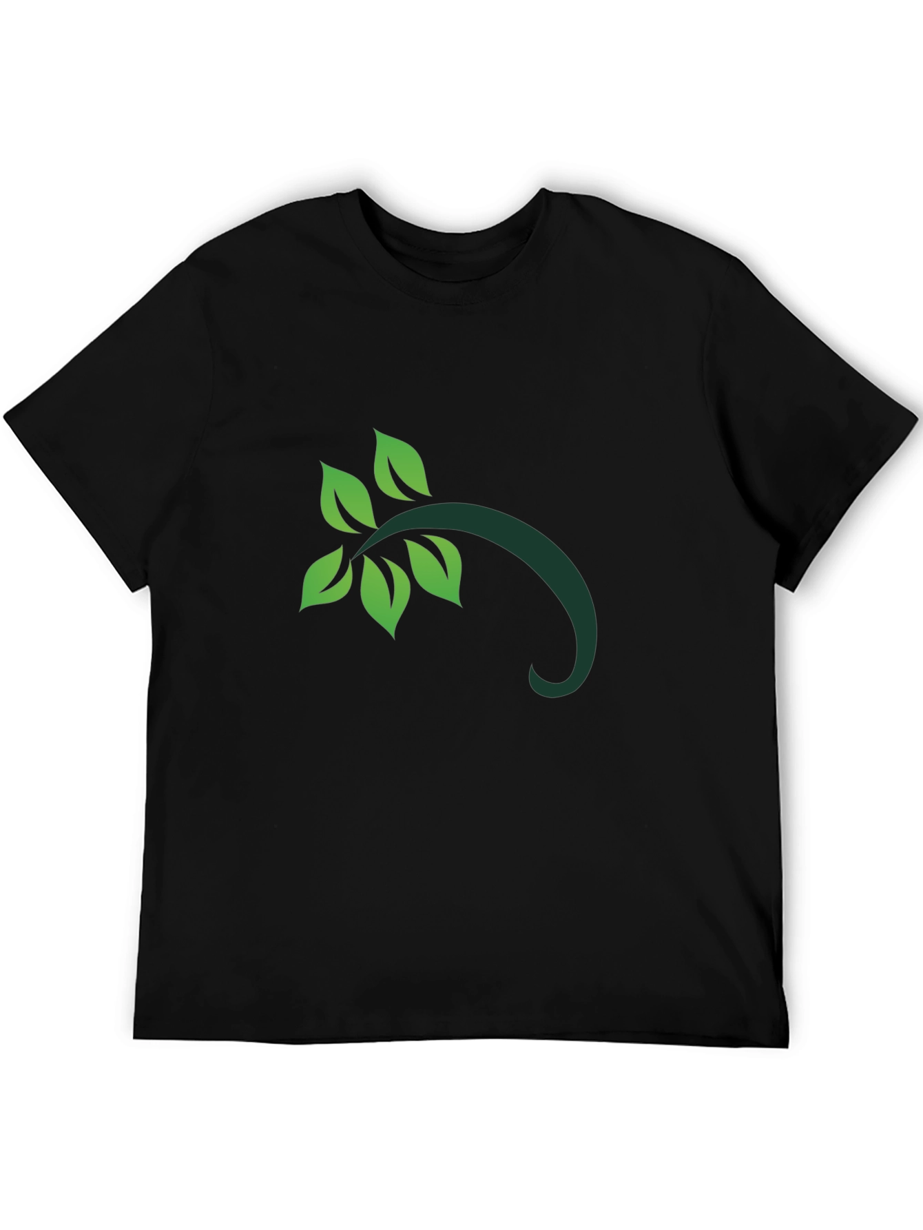 Leaf Branch Graphic Black T-Shirt