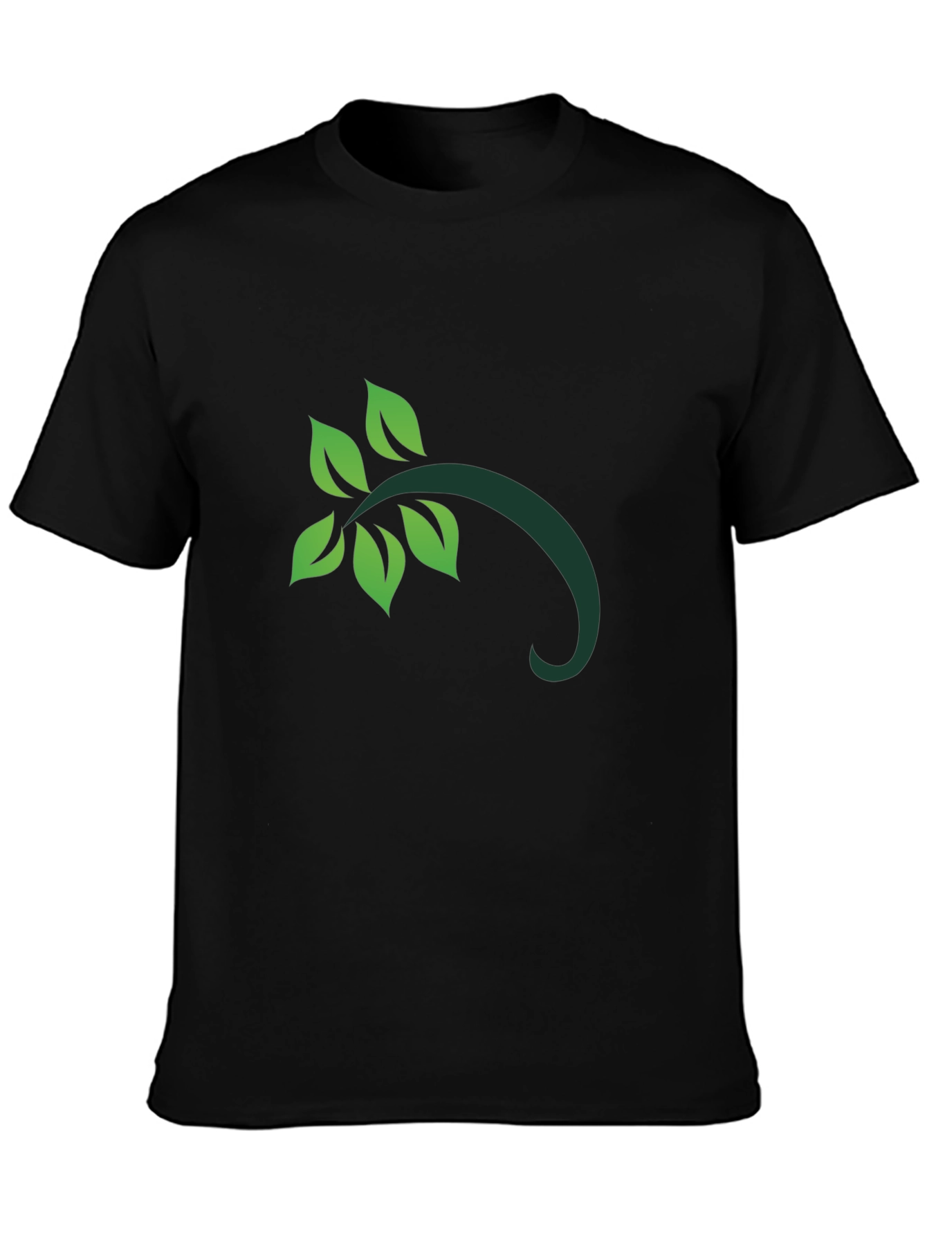 Leaf Branch Graphic Black T-Shirt