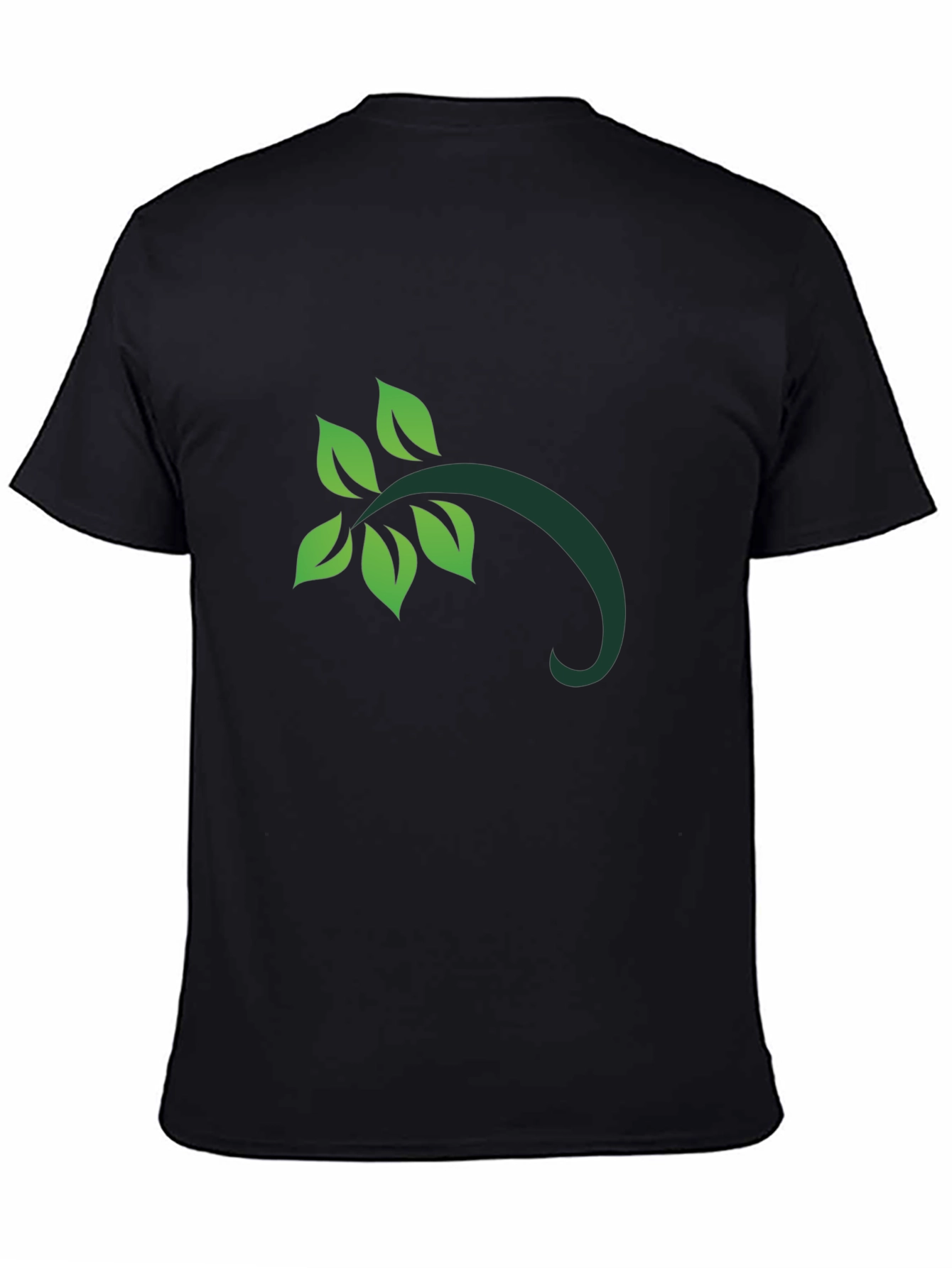 Leaf Branch Graphic Black T-Shirt