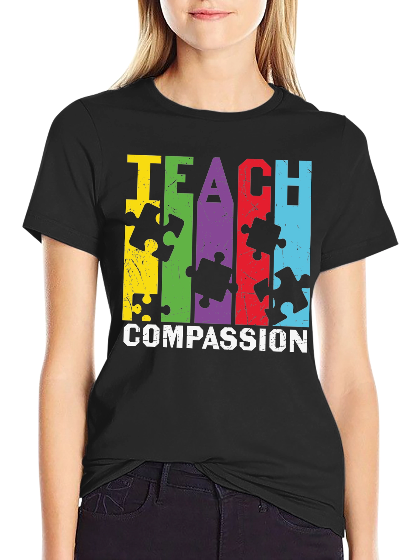 Teach Compassion Autism Awareness T-Shirt