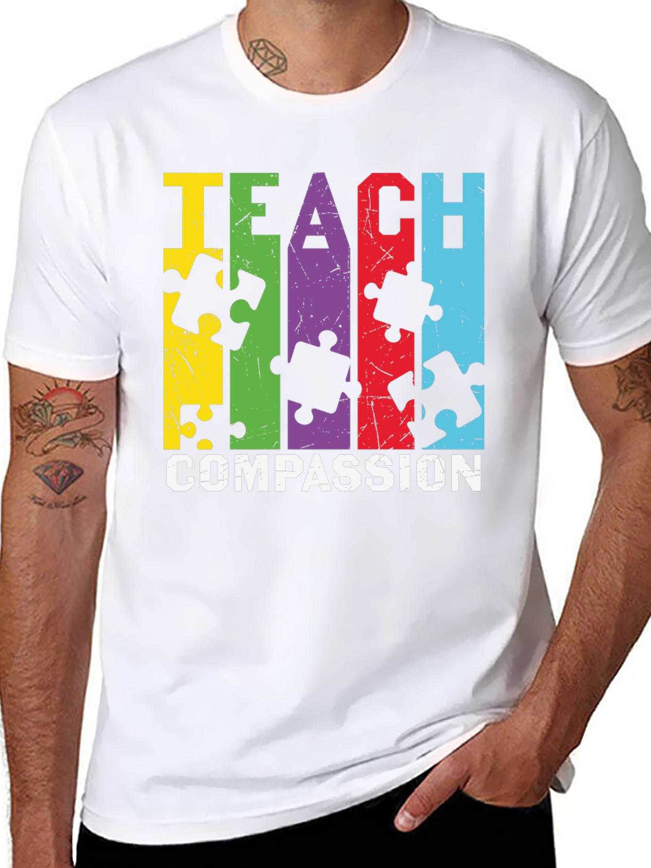 Teach Compassion Autism Awareness T-Shirt