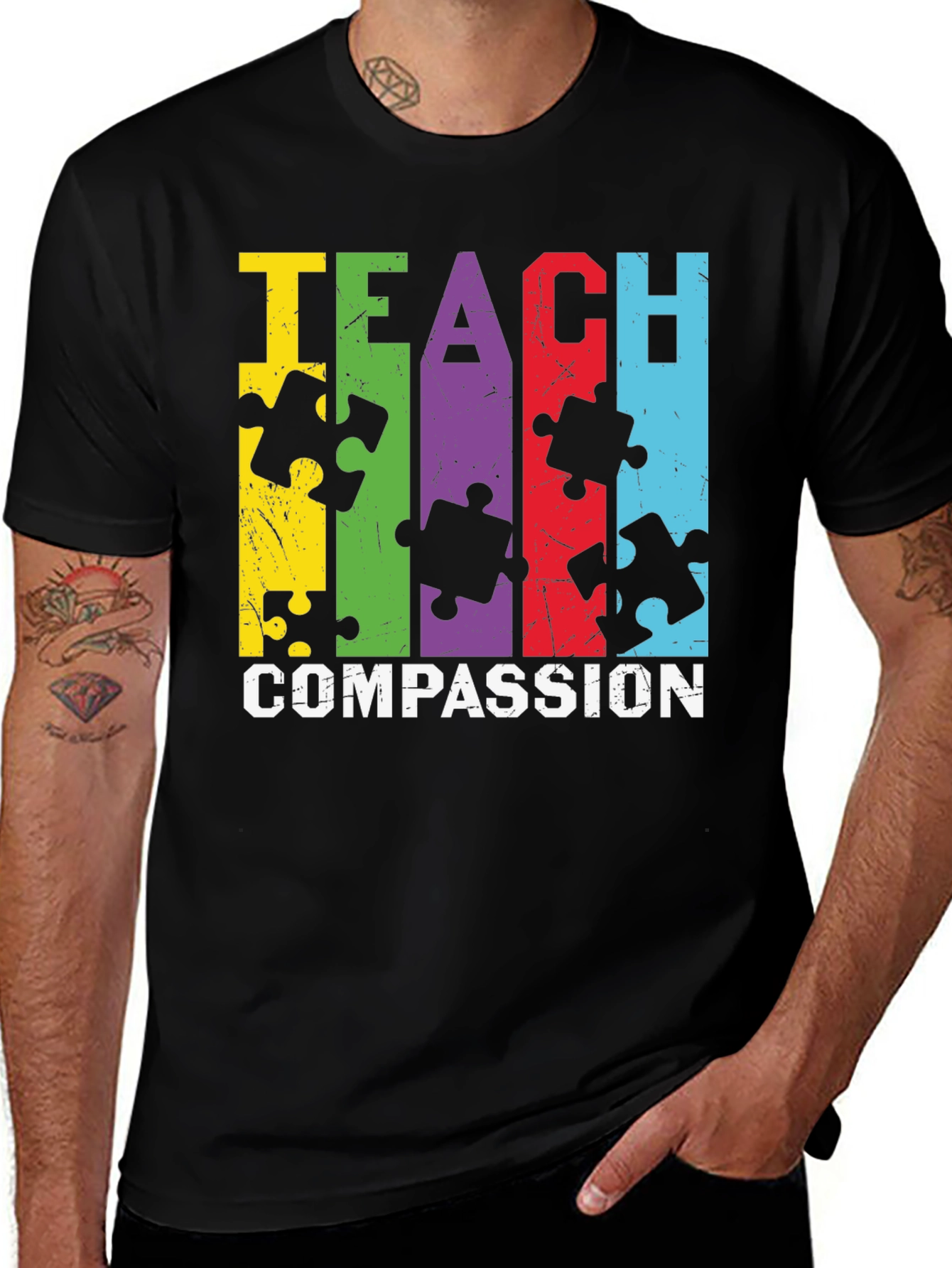 Teach Compassion Autism Awareness T-Shirt