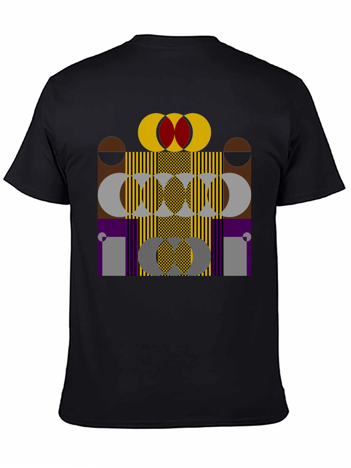 Abstract Geometric Graphic Print Black T-Shirt