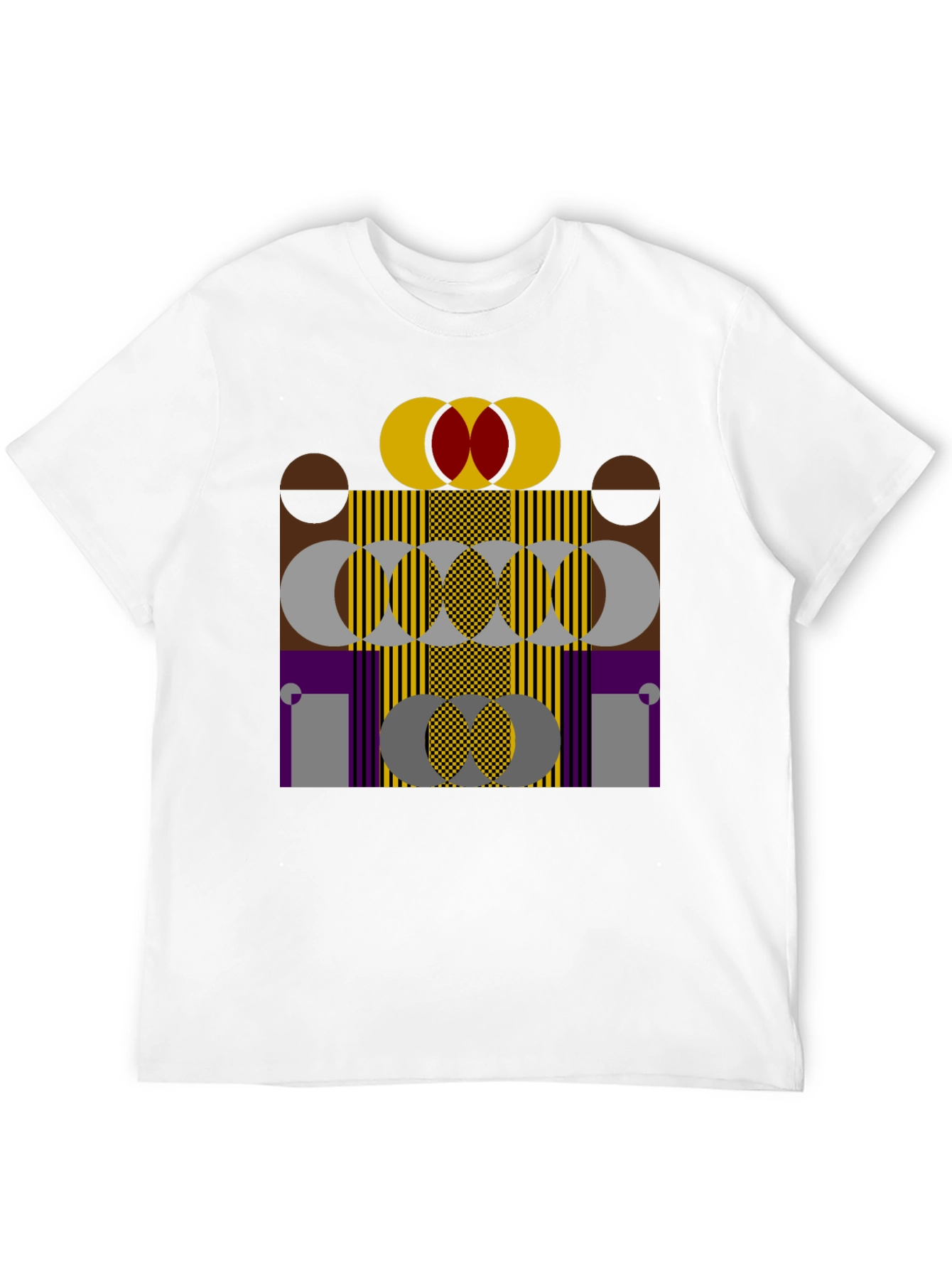 Abstract Geometric Graphic Print Black T-Shirt