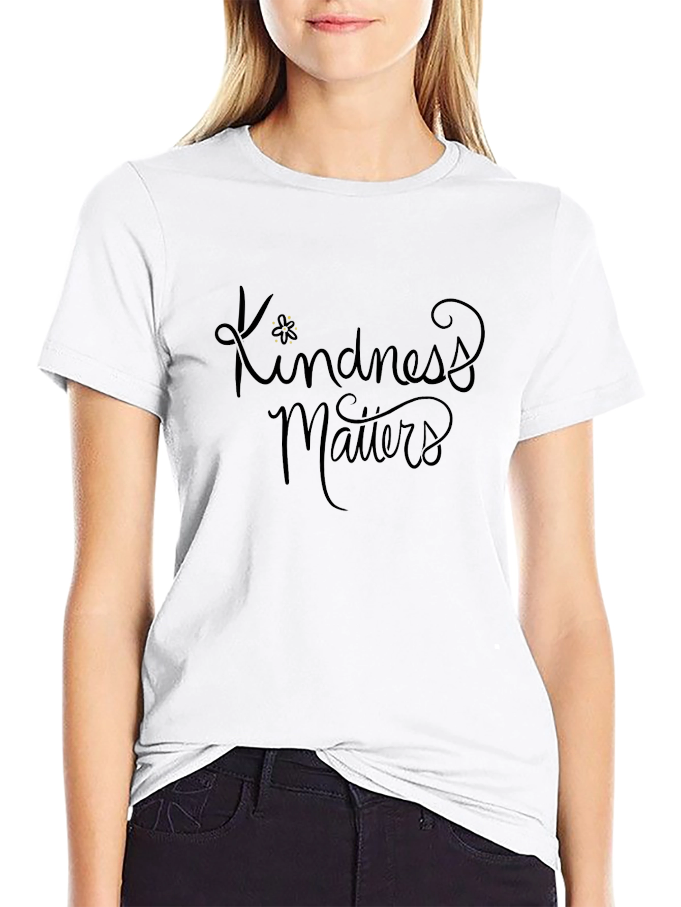 Kindness Matters Black Graphic T-Shirt