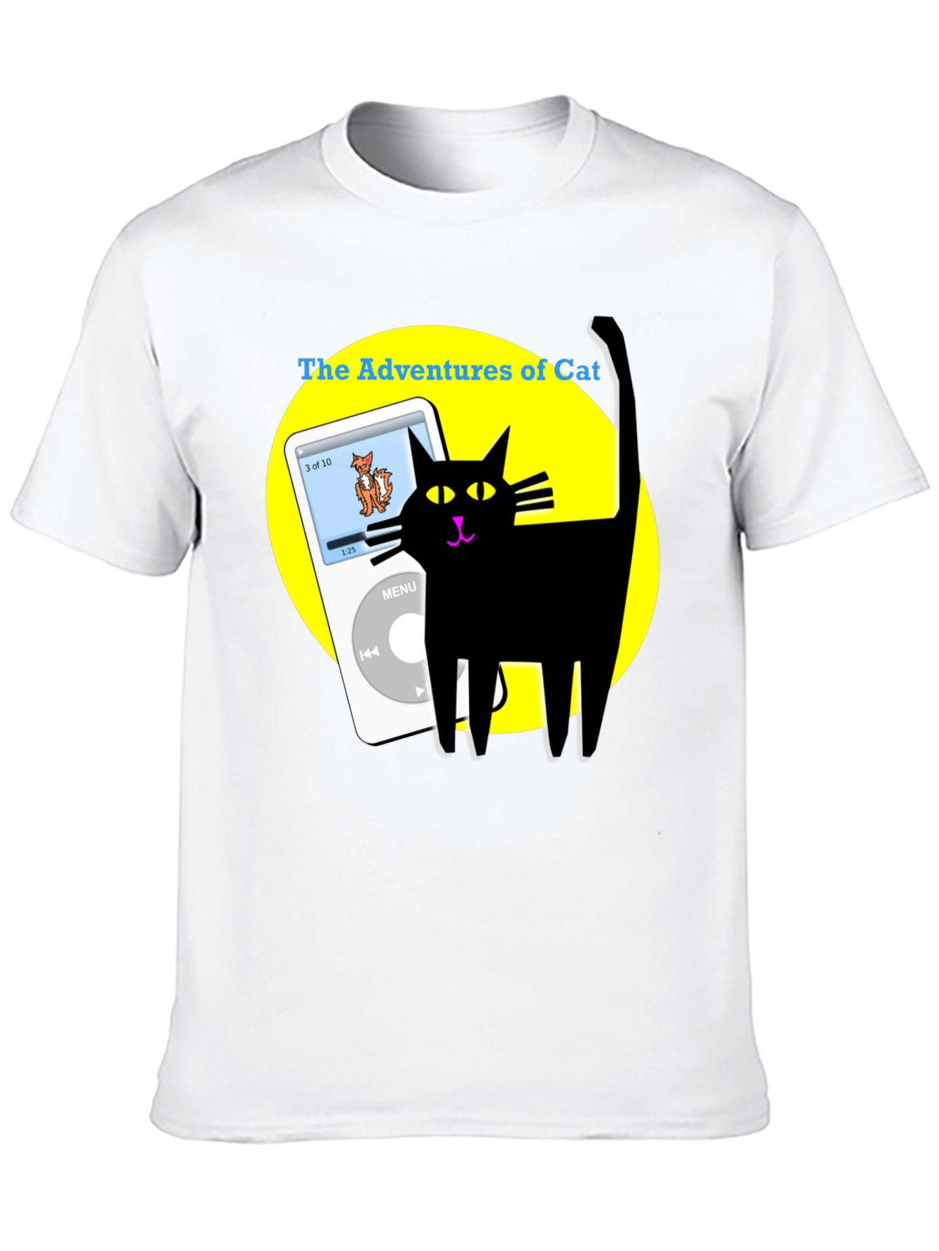 Adventures of Cat T-Shirt - Black Cotton Tee
